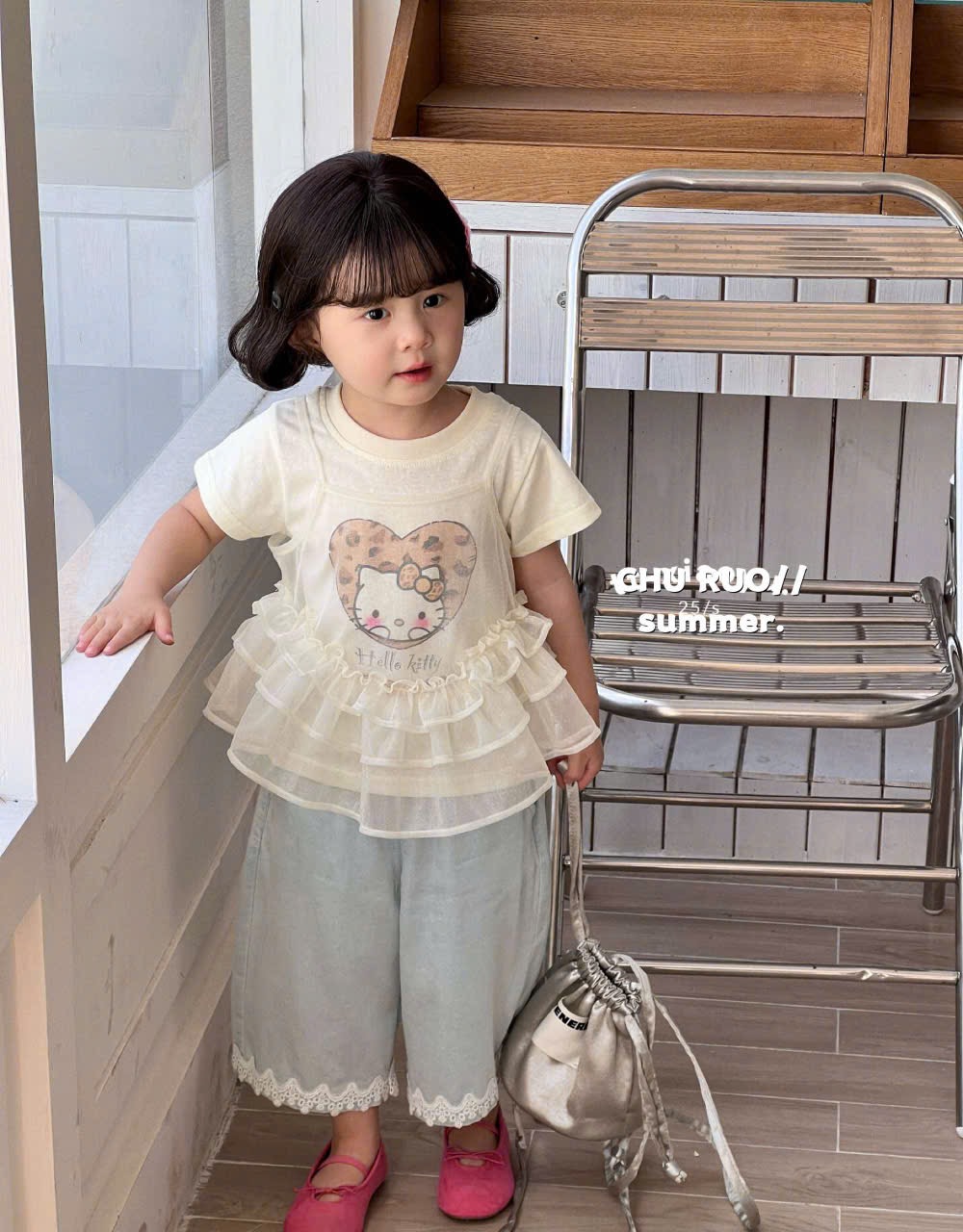 (A84) Áo thun hoạ tiết kitty kèm áo voan 2 màu kem/hồng tím sz90-130_thumbnail_0