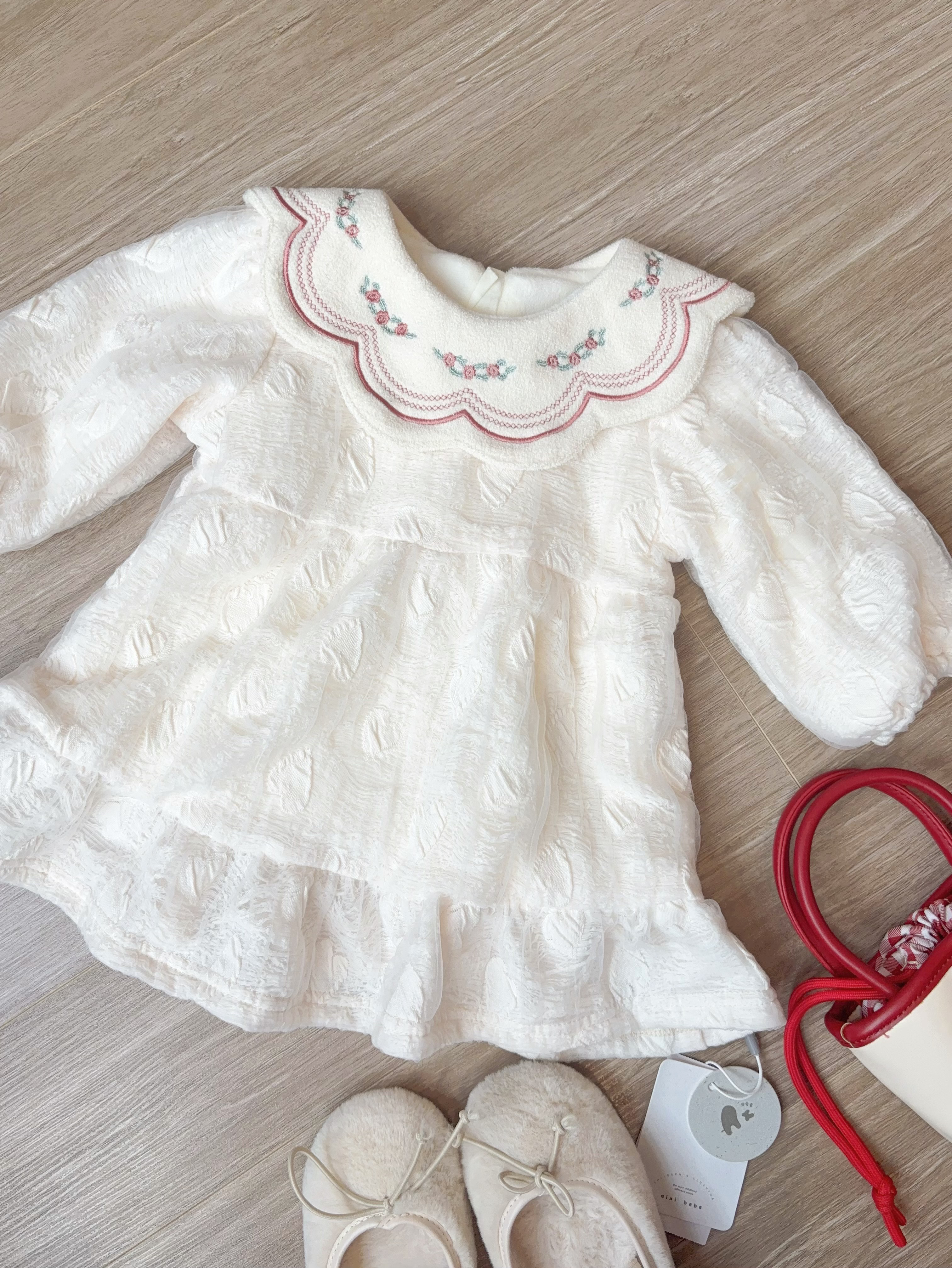 (D7) Váy lót bông cổ bèo thuê hoa