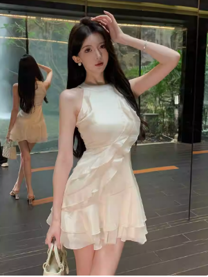 16326-Đầm voan trắng cổ yếm viền bèo ( voan,lót)_thumbnail_0