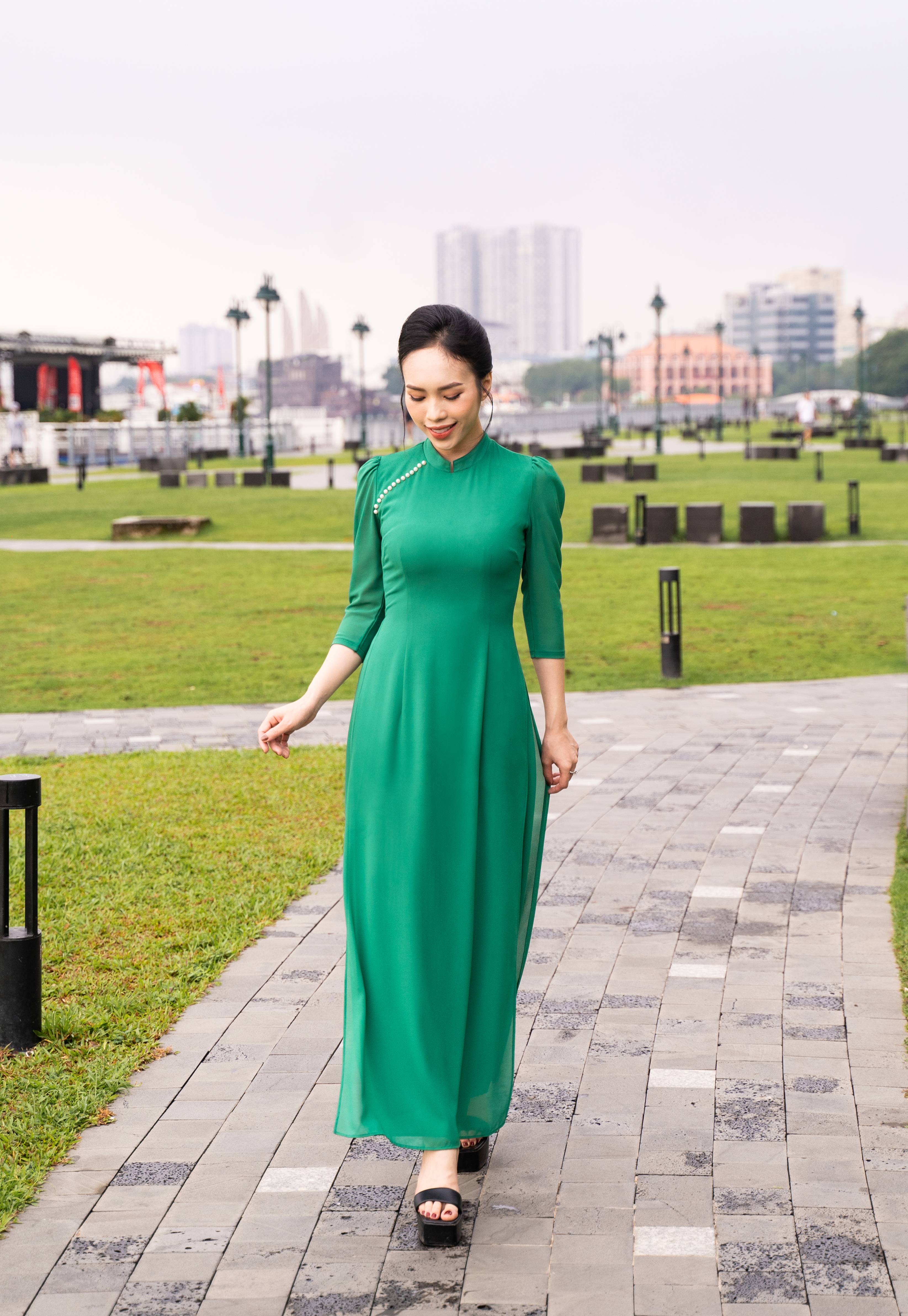 Đầm giả áo dài - Y1367 - Thương hiệu Zonbig_thumbnail_5