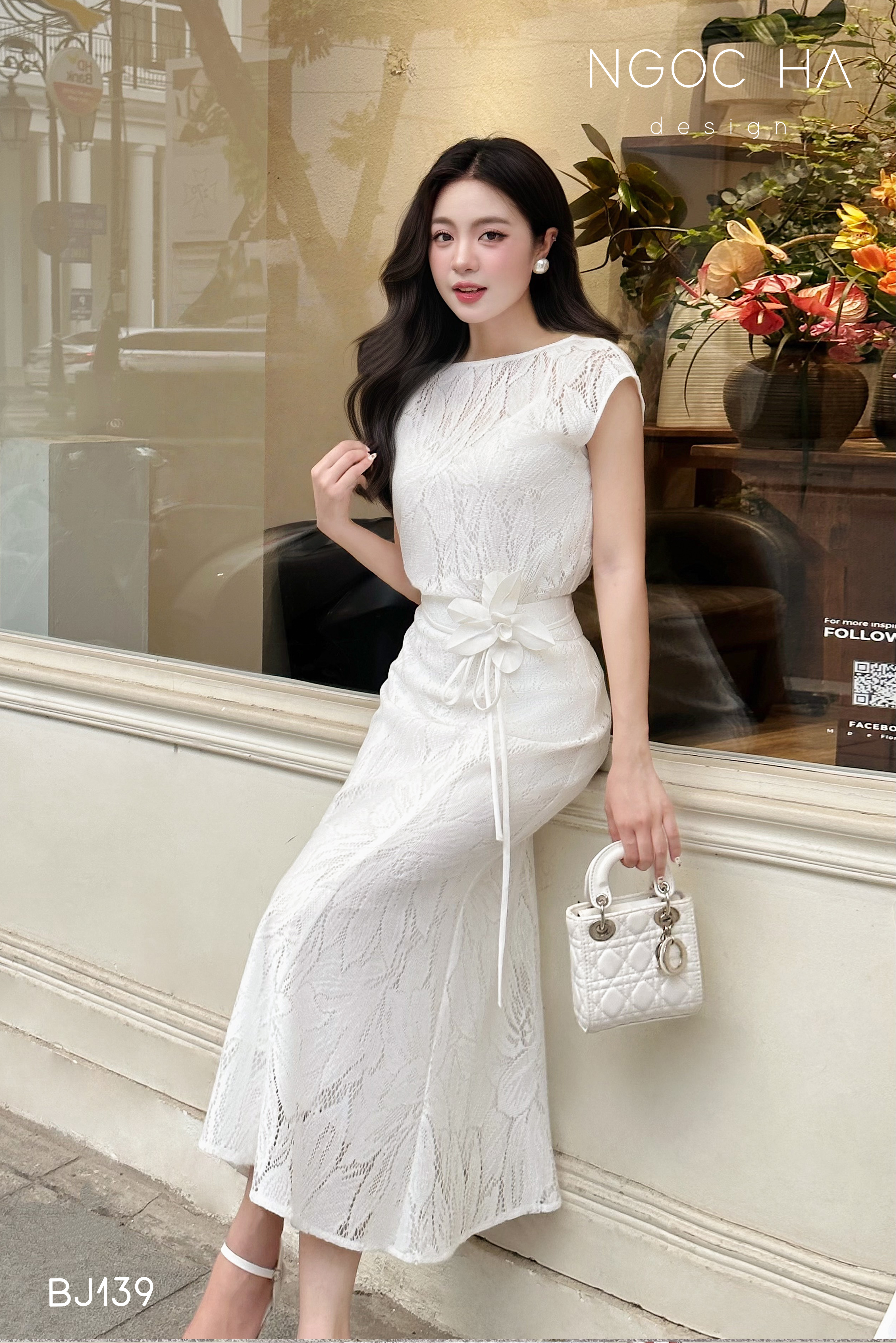 Isabella Set_ Bộ Ren Áo Sơ Mi Vai Chờm Chân Váy Đuôi Cá Màu Trắng  BJ139_thumbnail_3