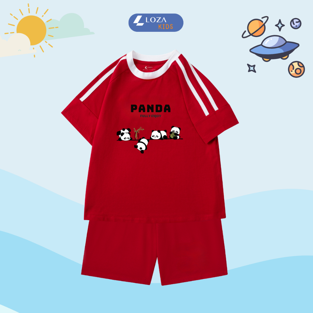 Đồ bộ cho bé phối viền hình gấu trúc Panda - Loza Kids BF254_thumbnail_3