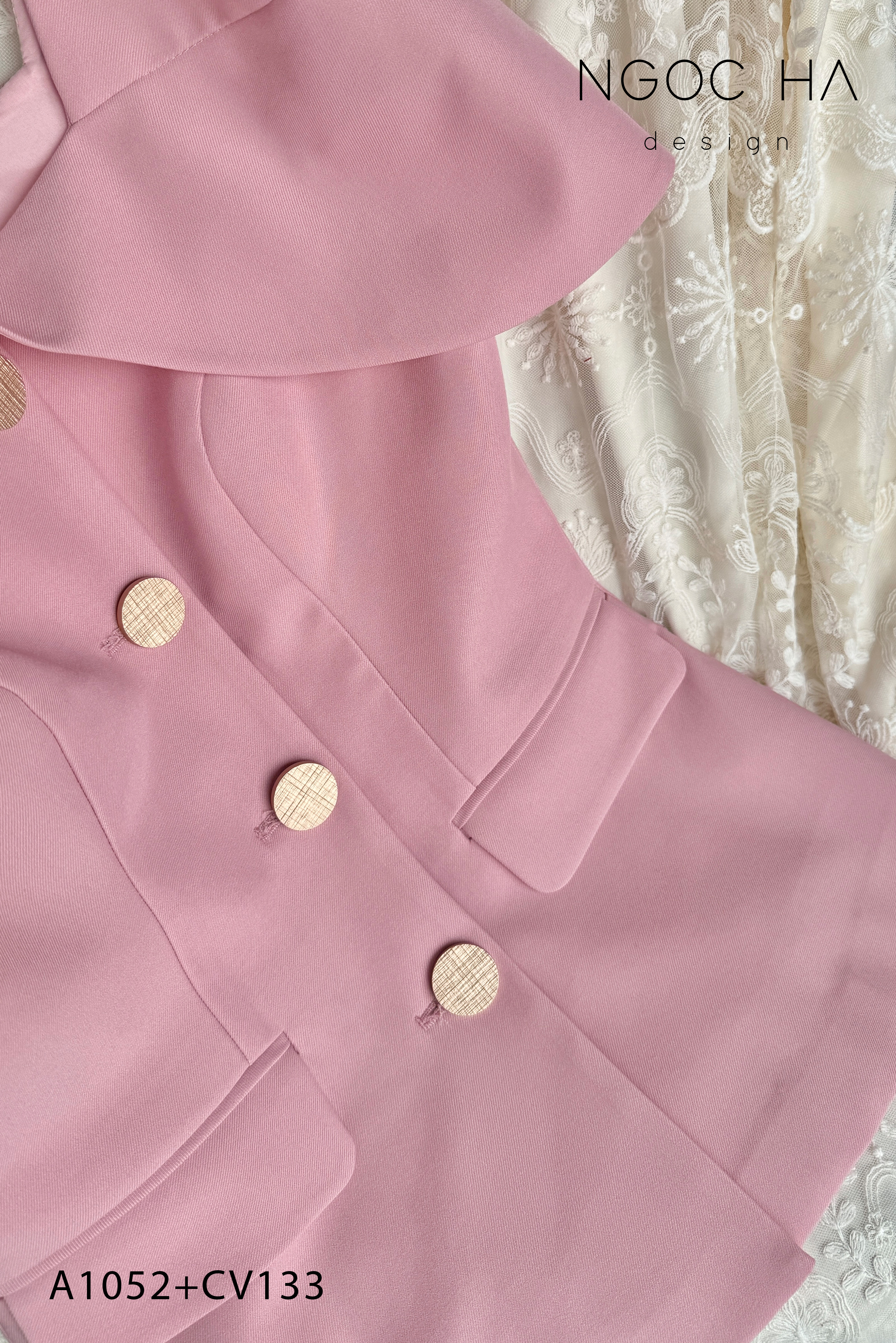 Diana Top_ Áo Vest Choàng Vai Đính Cúc Màu Hồng A1052_thumbnail_11