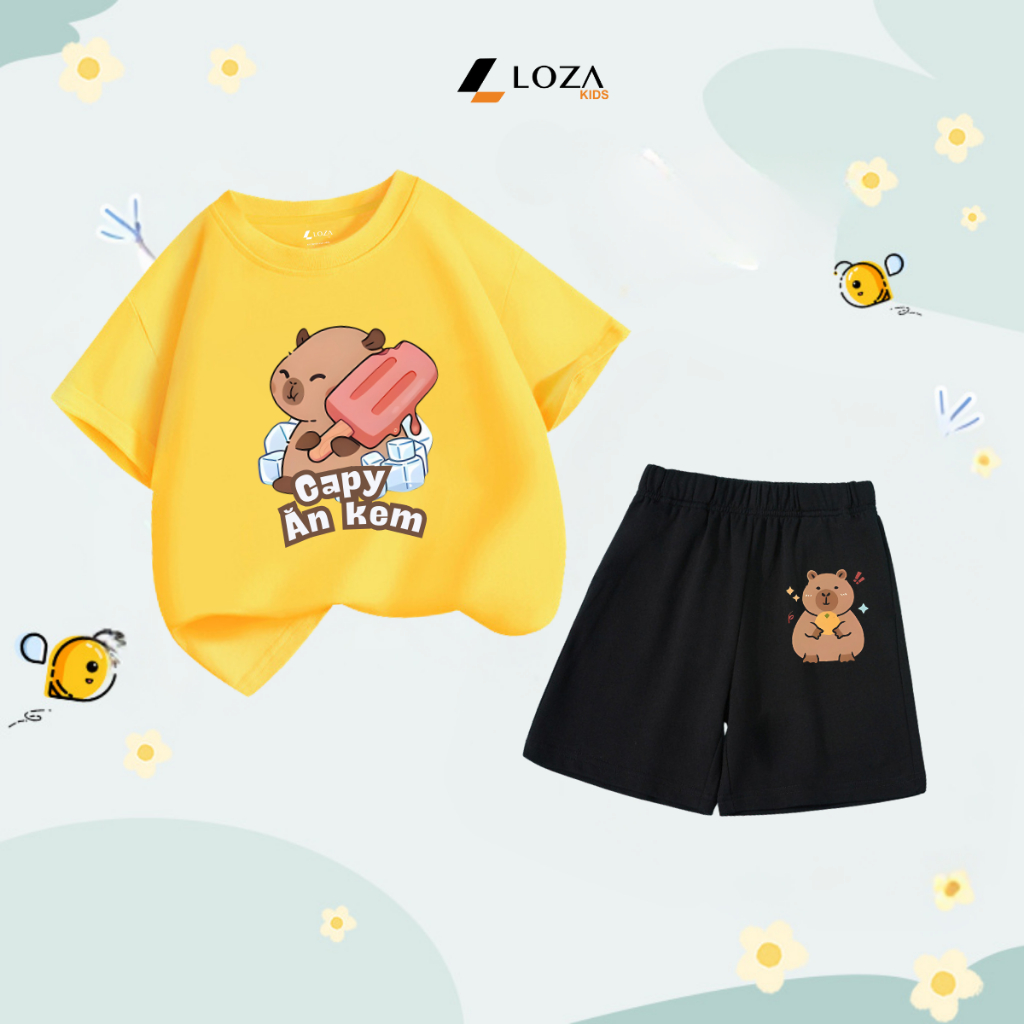 Bộ đồ  trẻ em in hình 'Capybara ăn kem'-  Loza Kids SB225_thumbnail_5