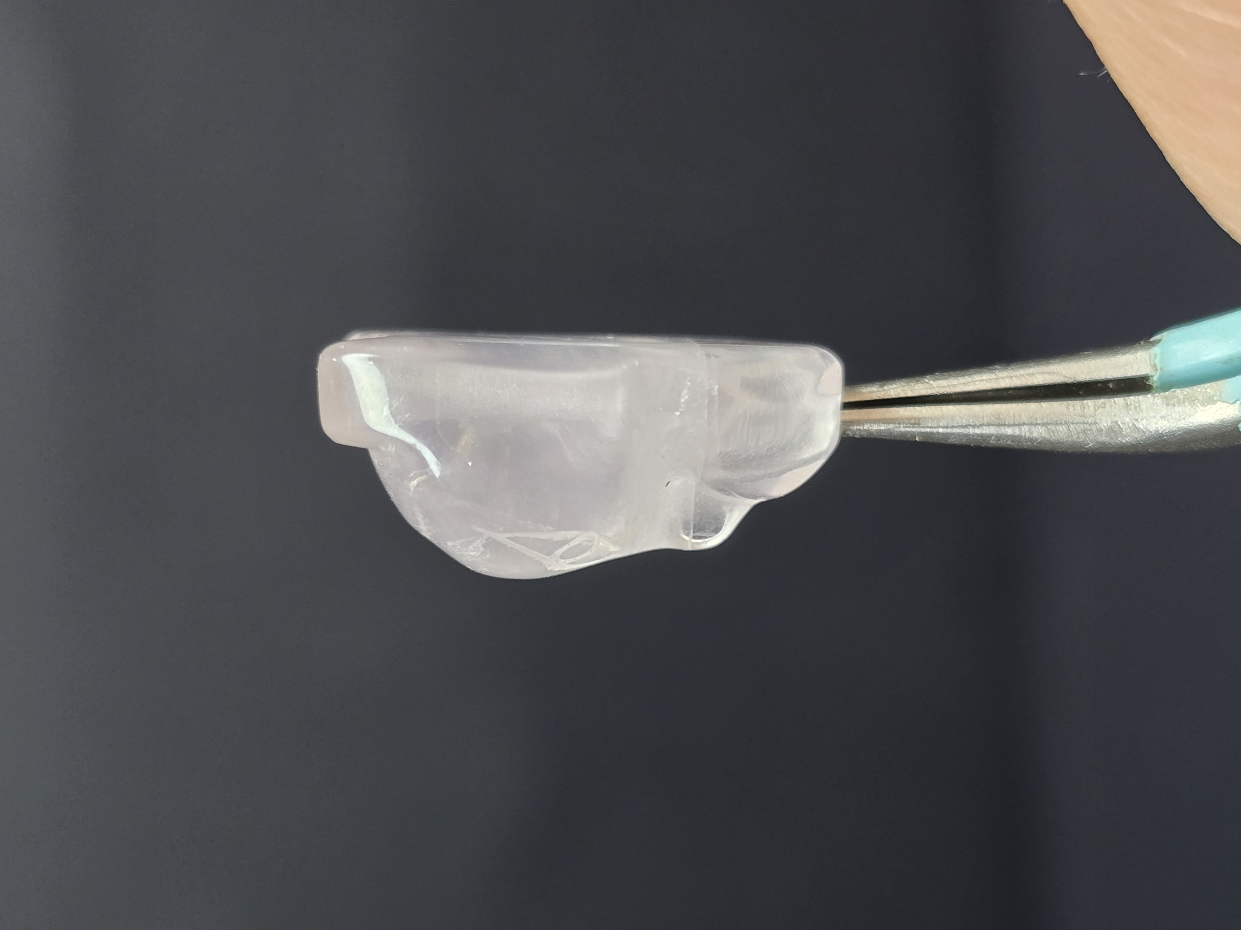 Charm Hạt Lẻ Thạch Anh Hồng - Hồ Ly Nhất Vỹ Dẹt (Đã Xỏ Lỗ - Bán Lẻ 1 Viên)_thumbnail_2