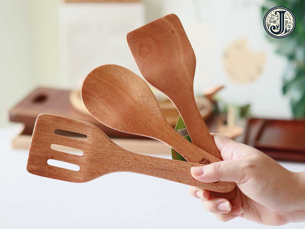 Bộ 3 Sạn Chiên Xào Gỗ Xà Cừ 22cm J000107