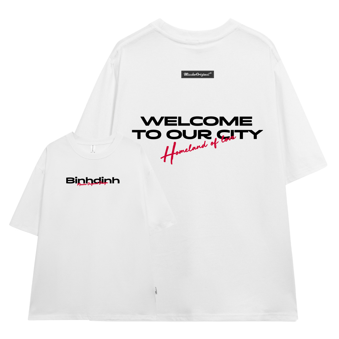 Áo thun unisex form rộng ATD27 chất vải cotton dành cho nam nữ Miucho in hình Bình Định