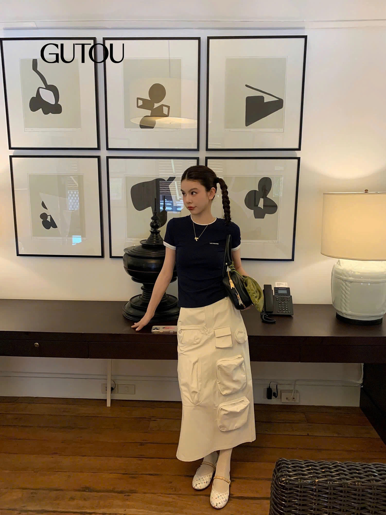 [GUTOU] Áo Thun Tay Ngắn Viền Màu_thumbnail_3