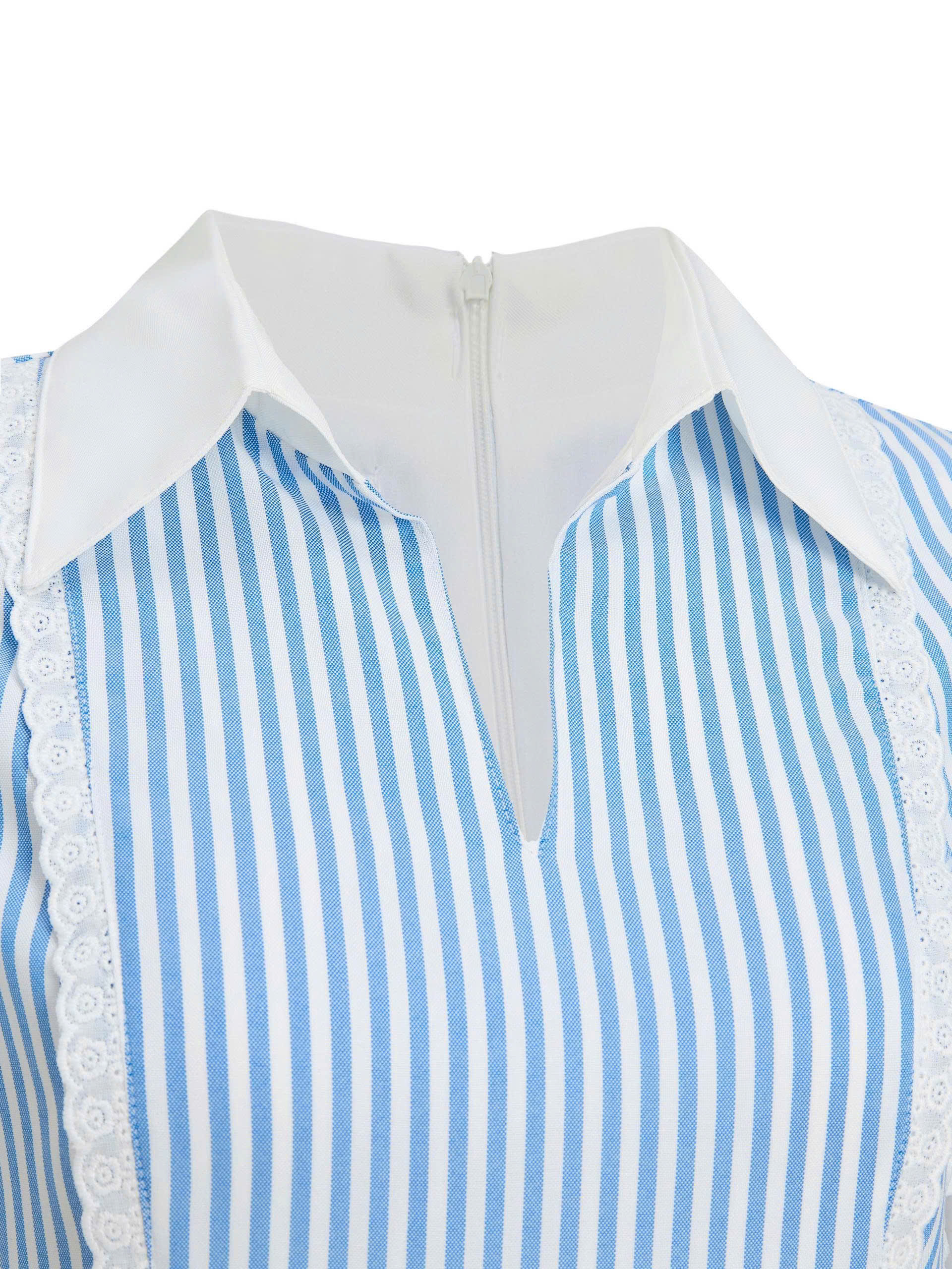 BIGSIZE NỮ - Đầm sọc dáng A phối ren dành cho nàng béo từ 55-90kg V-DA207_thumbnail_8