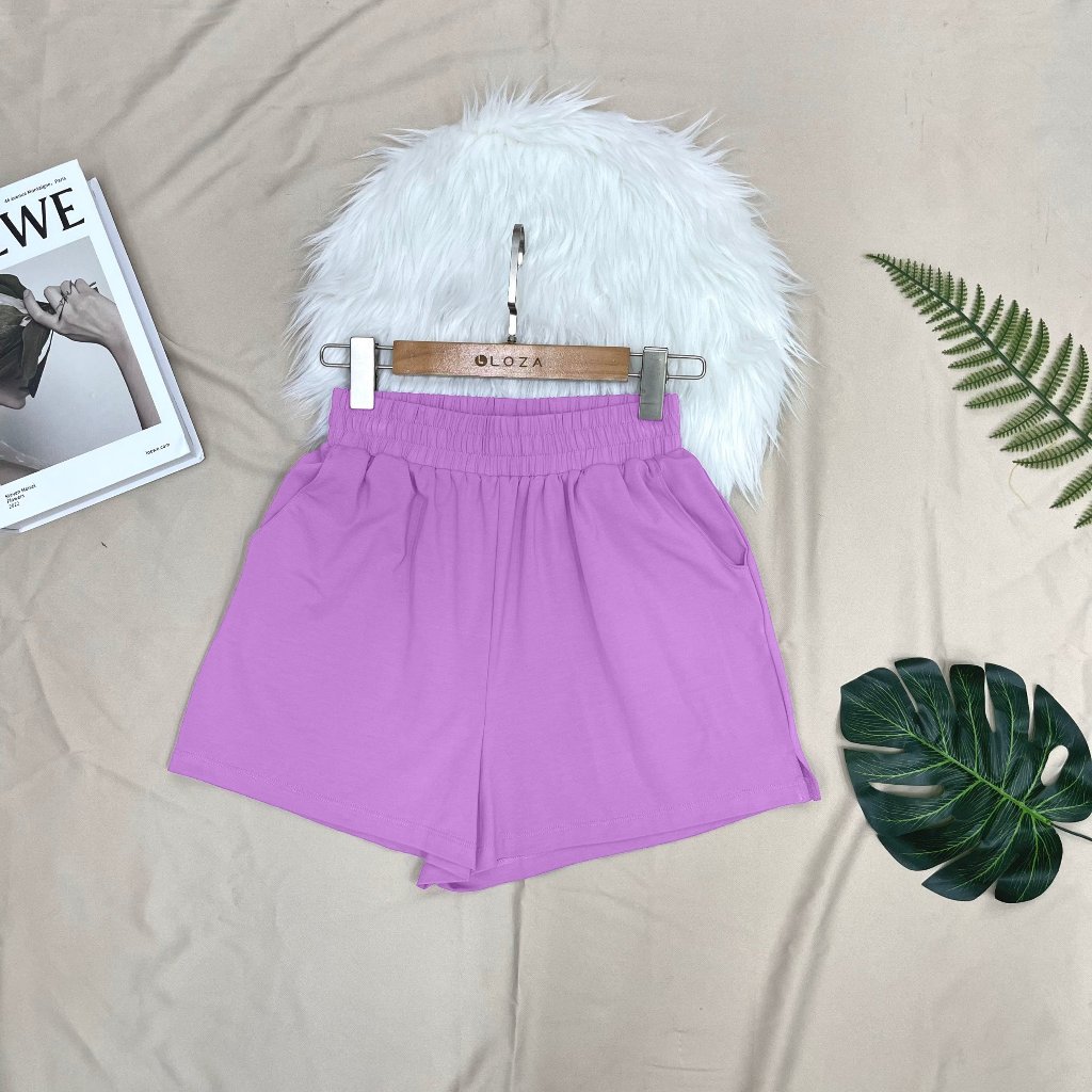Quần đùi nữ mặc nhà - Quần đùi thun cotton cạp chun - LOZA QT7002_thumbnail_0