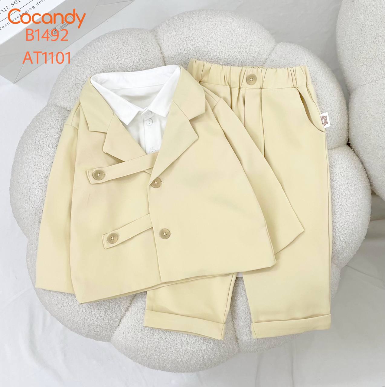 Bộ vest dài BE 2 dây cài cúc