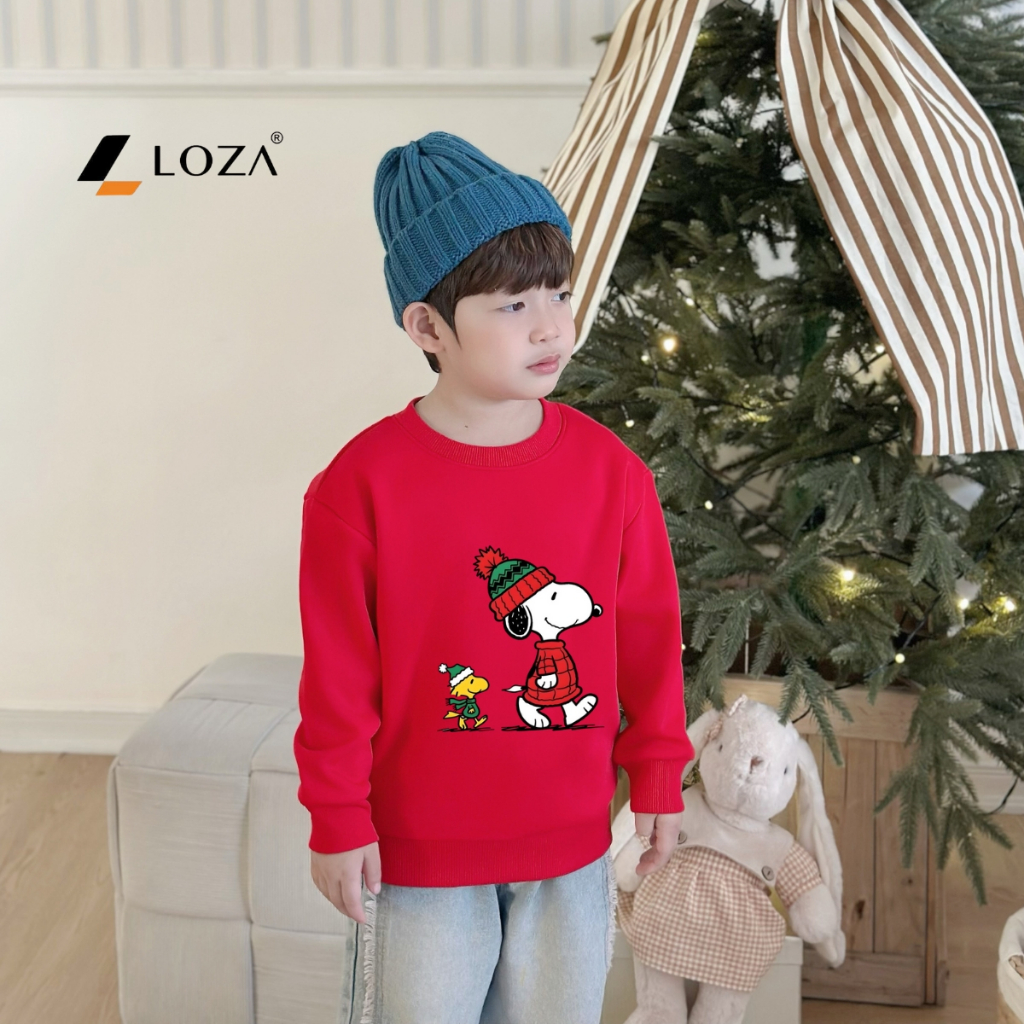 Áo nỉ Noel bé trai hình Cún Snoopy đội mũ Noel - Loza Kids G0431_thumbnail_4
