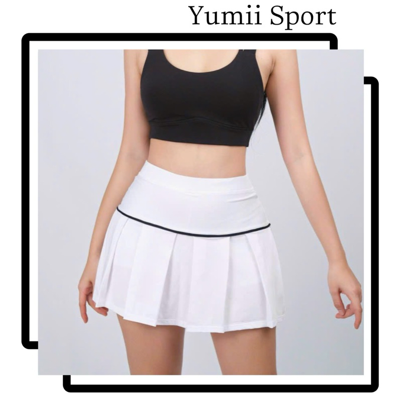 Váy Ngắn Thể Thao Dáng Xoè Xếp Li, Phối Viền Cá Tính_thumbnail_3