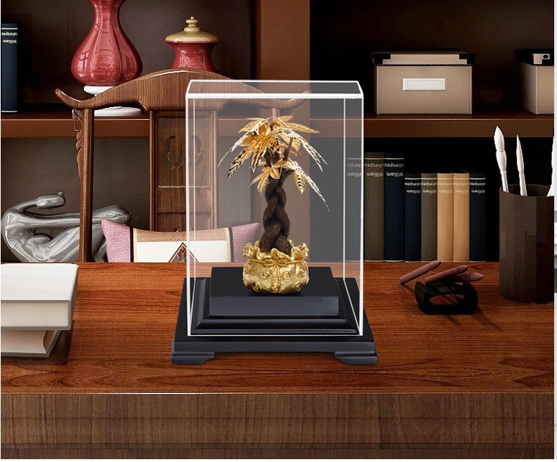 Cây kim ngân chậu vàng mạ vàng 24k ( KT 17X14X22cm ) DxRxC