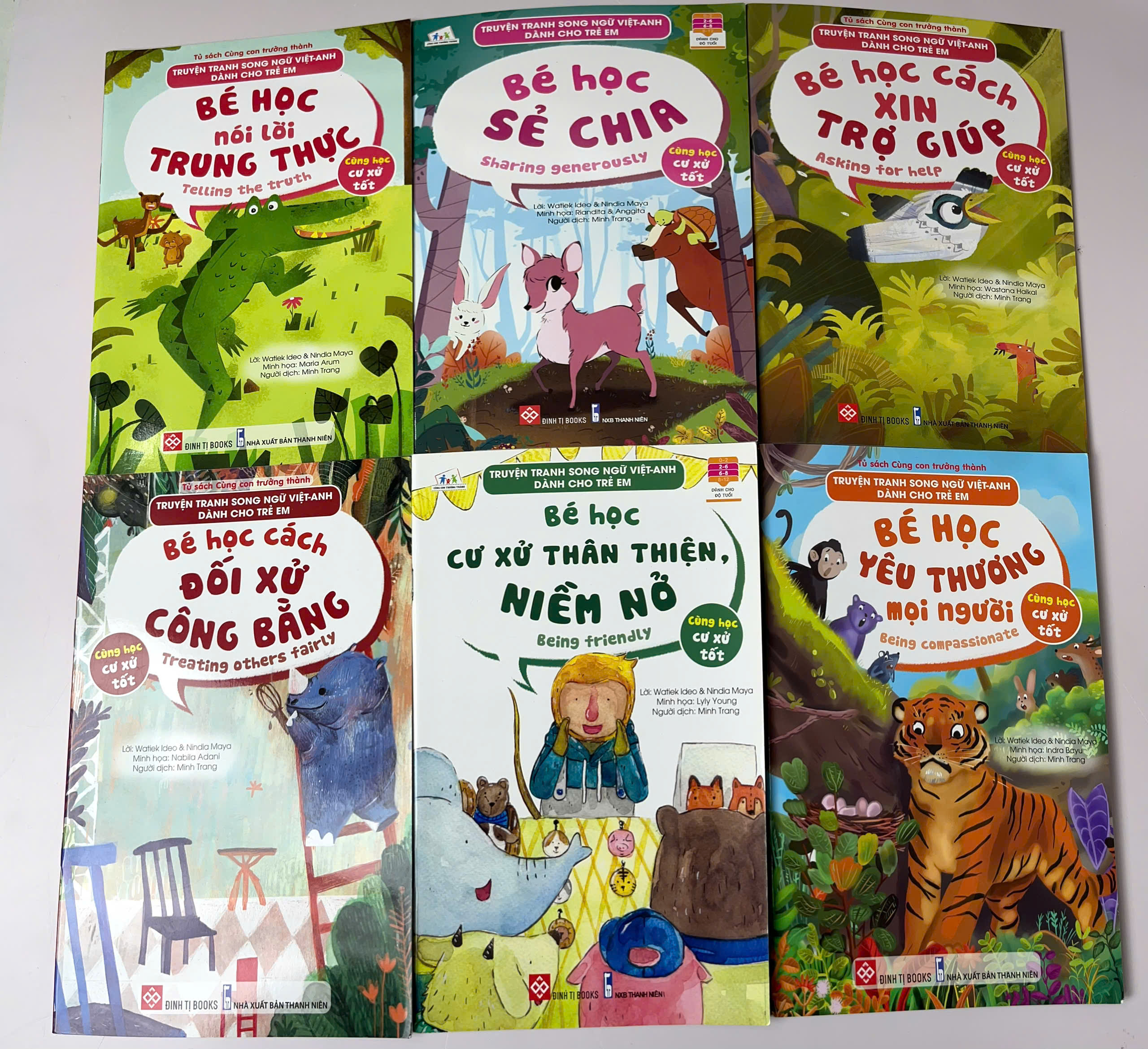 Combo 6c Truyện tranh song ngữ Việt-Anh dành cho trẻ em - Cùng học cư xử tốt