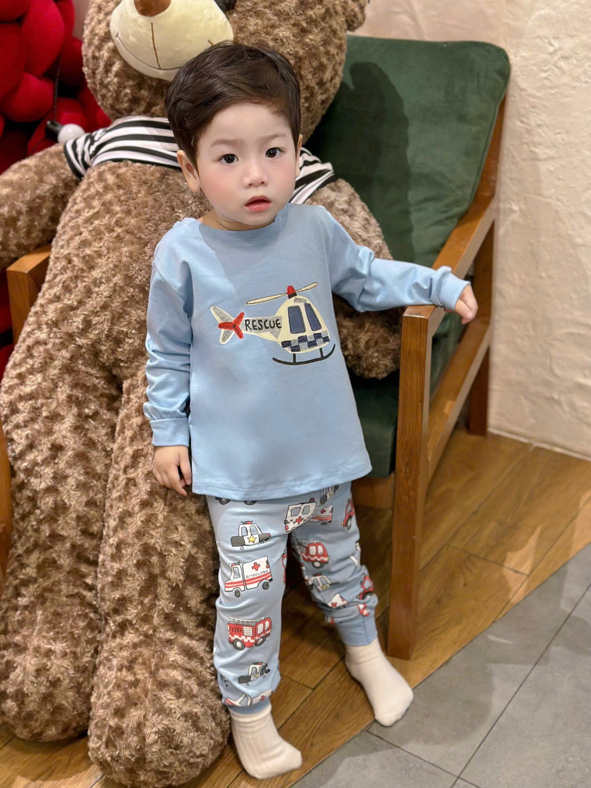 K79 SET 3 BỘ DÀI Ô TÔ IN TRÀN CHO BÉ - A100.306