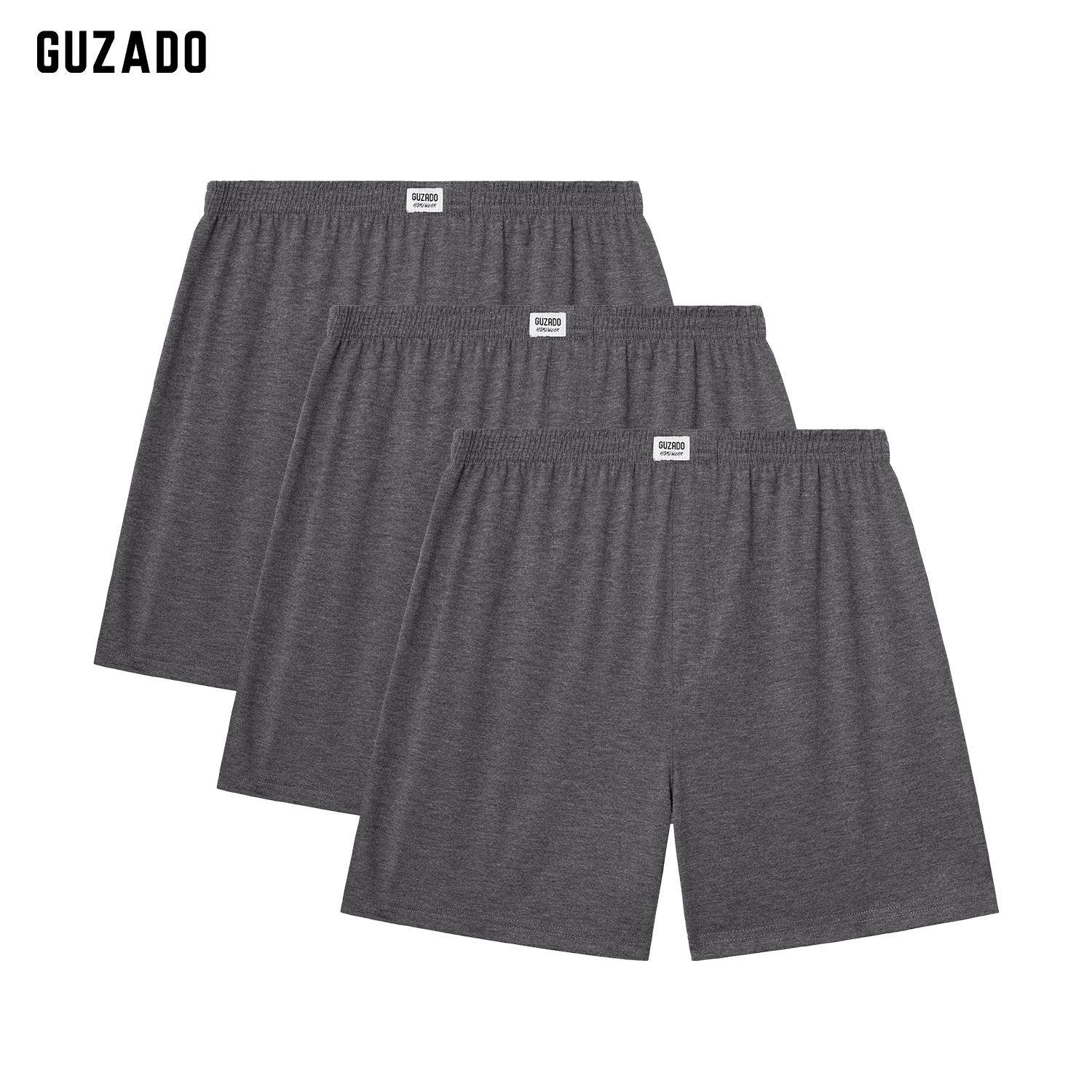 Combo 3 Quần Đùi Ngủ Guzado Vải Cotton Thiết Kế Basic Form Regular Fit Thoải Mái Mặc Nhà GDN01_thumbnail_6
