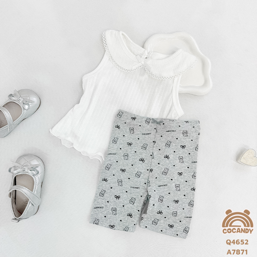 Set quần legging cộc ĐEN GHI hình thỏ nơ_thumbnail_5