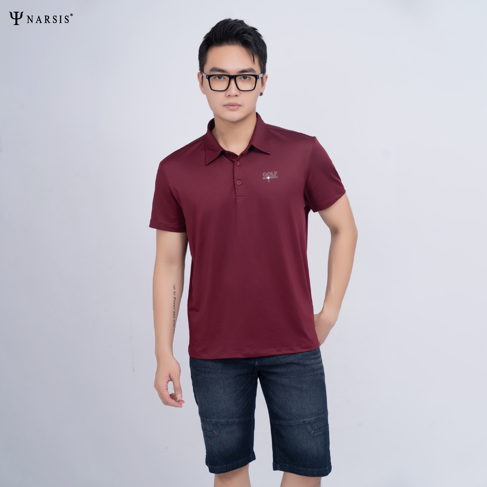 ÁO POLO NAM PA CÓ LỖ THÔNG HƠI  MÀU MẬN D23019 NARSIS CHẤT LIỆU THOÁNG MÁT, DỄ CHỊU, THOẢI MÁI CẢ..._thumbnail_2