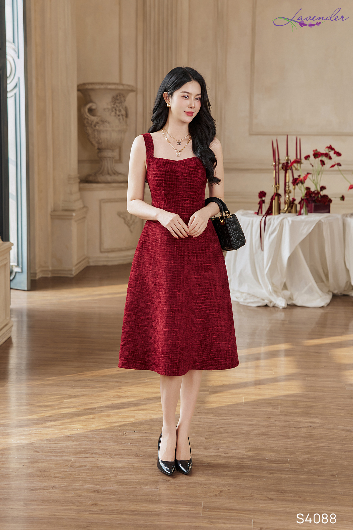 Set dạ tweed đỏ đô S4088_thumbnail_3