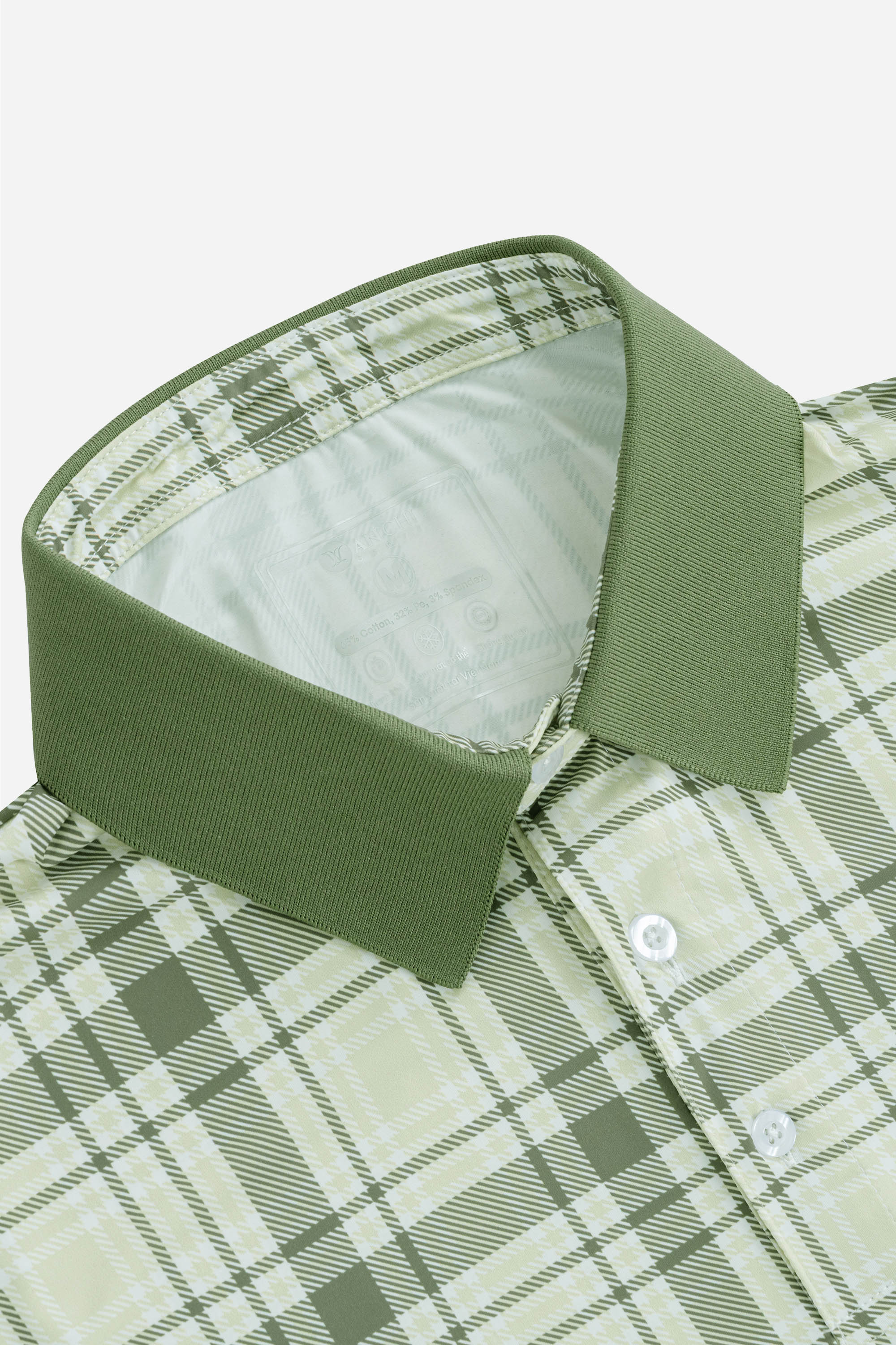 Áo Polo Kẻ Nam Trung Niên ANCHI Chất Liệu Cotton Mĩ Cao Cấp Phom Suông Vạt Ngang Màu Rêu Nhạt_thumbnail_27