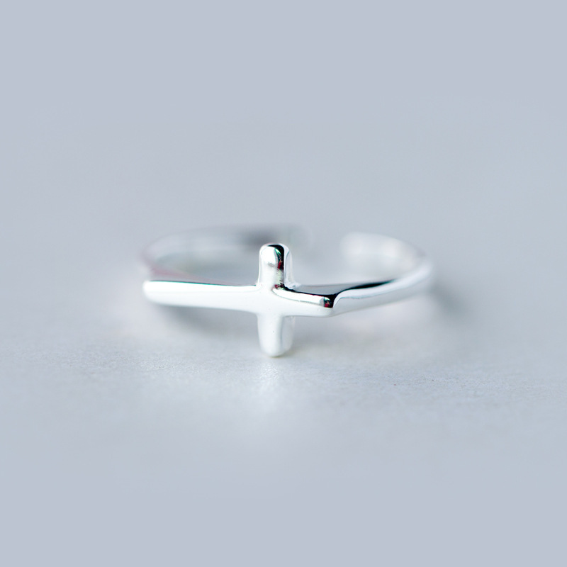 Nhẫn bạc Thánh Giá dáng mở basic/ phụ kiện Công Giáo NB02_thumbnail_2