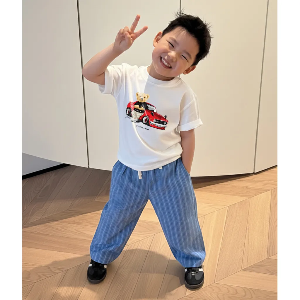 Áo thun kid form rộng bé trai Kado vải cotton thoáng mát thấm hút tốt cho bé Gấu Teddy 2916_thumbnail_4