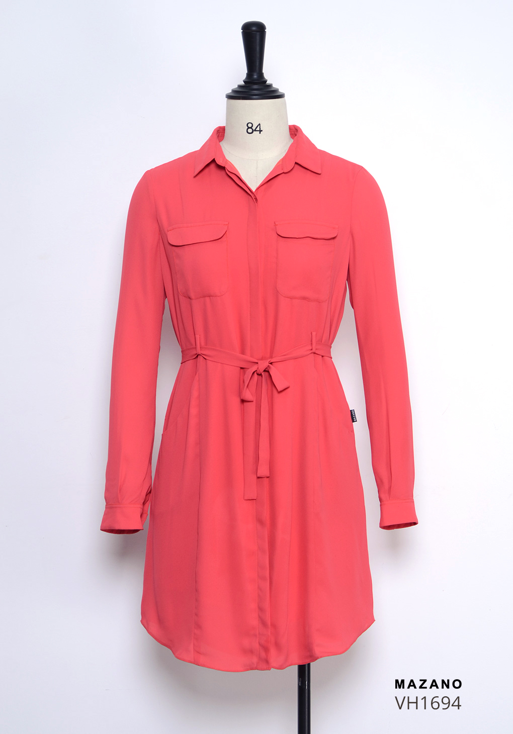 Đầm hồng cổ Đức thắt đai dài tay_thumbnail_4