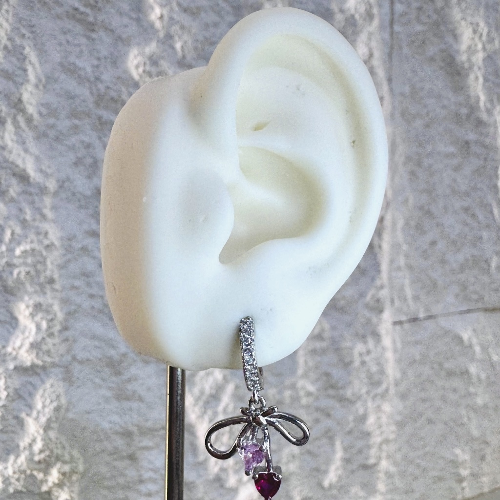 Khuyên vòng kiểu nơ rơi đá hồng size 10_thumbnail_2