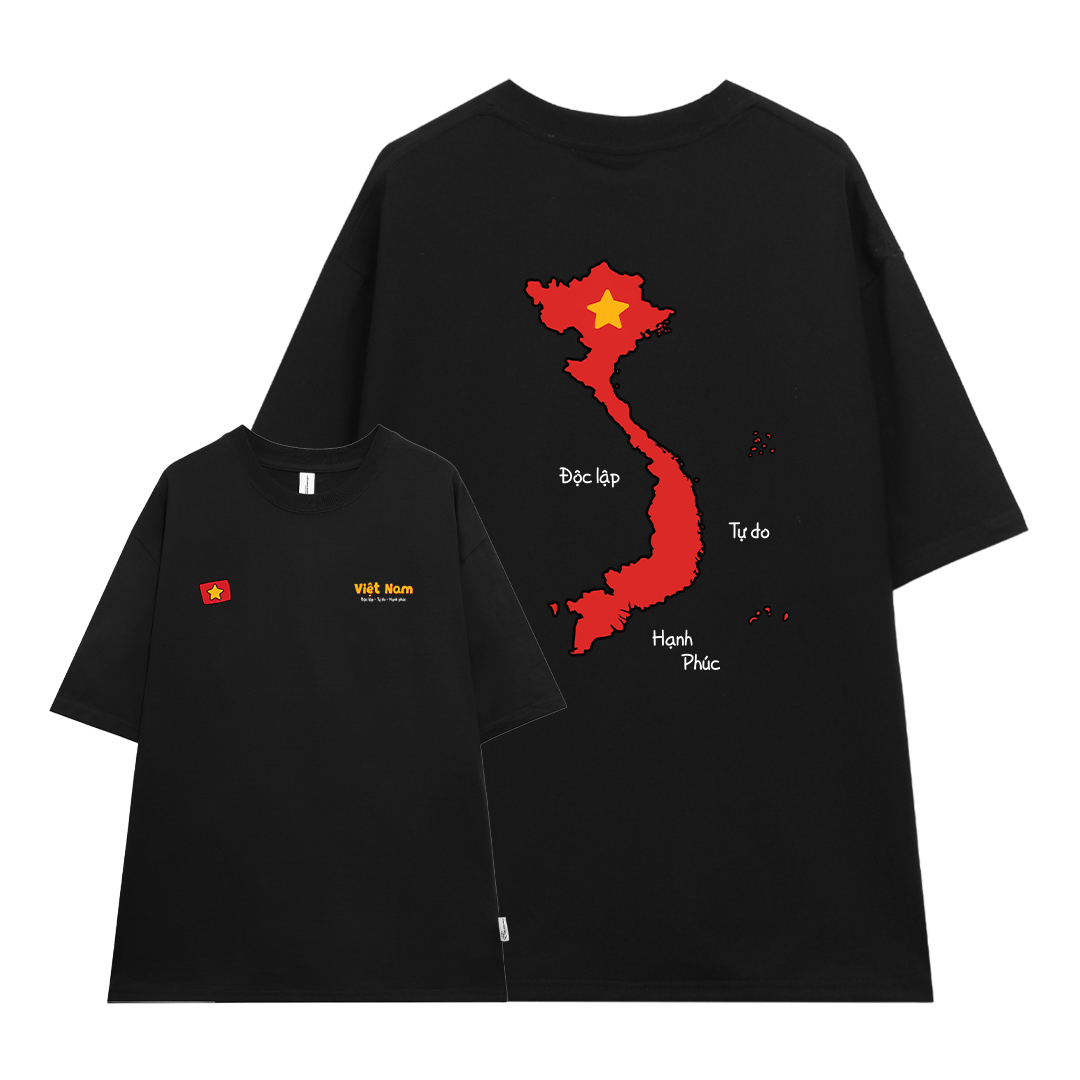 Áo thun nữ form rộng Việt Nam tôi yêu 2133 Miucho cổ tròn vải cotton 4c 220gsm thoáng mát in mix_thumbnail_6