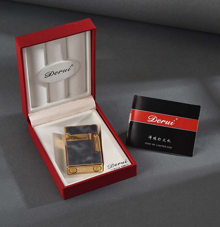 Bật lửa xăng đá DERUI RF519 thép vàng nguyên khối_thumbnail_3