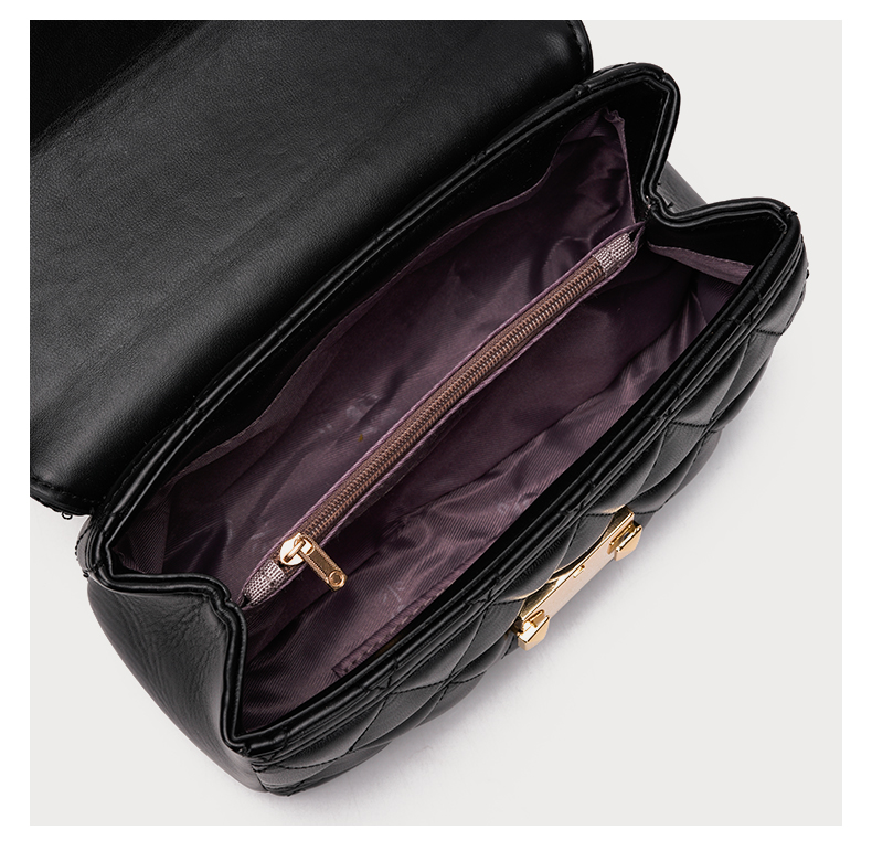 UHE Midnight Luxe 2504 – túi da ô trám mềm cao cấp, khóa kim loại ánh vàng sang trọng, 2 màu trắng & đen_thumbnail_6