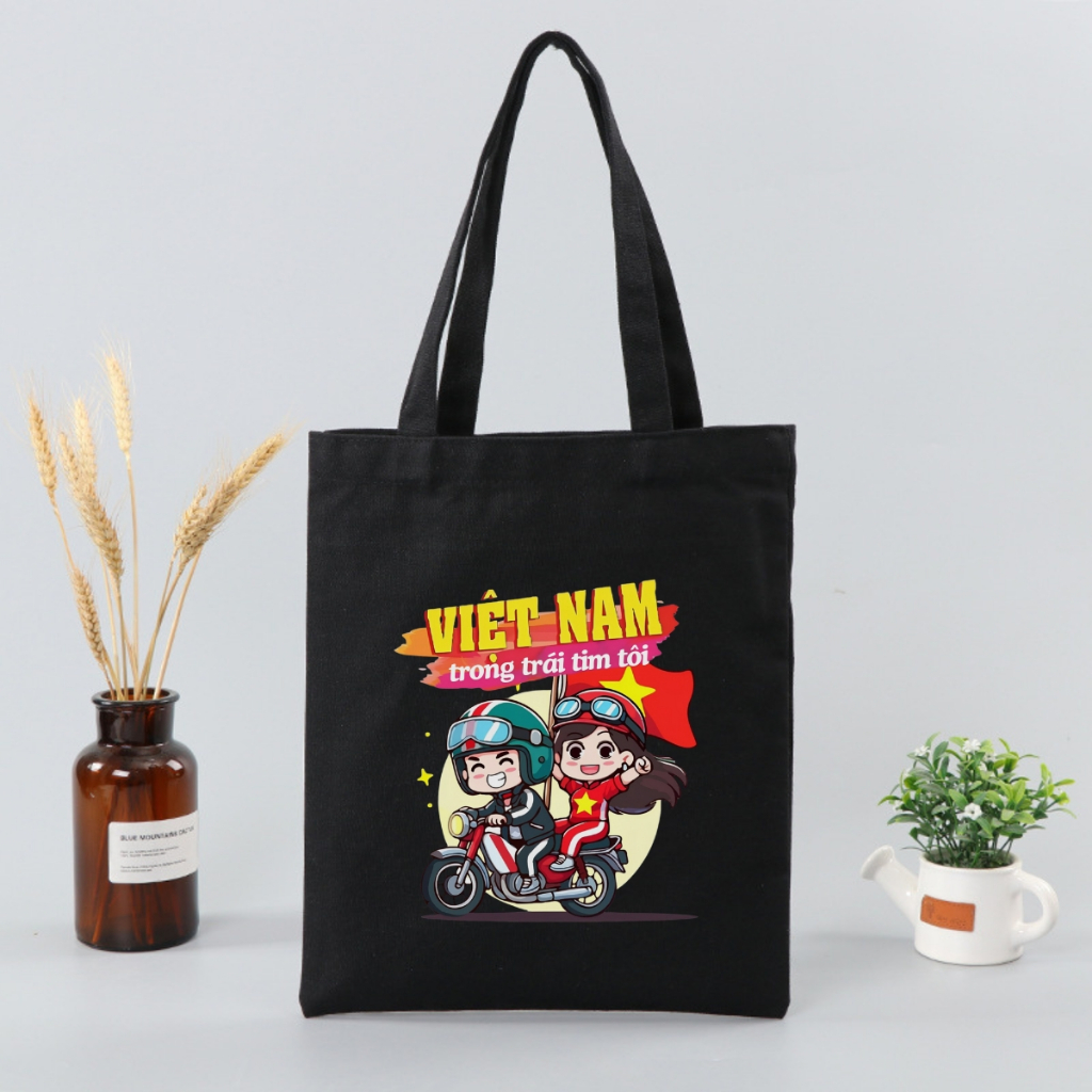 Túi tote vải canvas I Love Vietnam có khóa kéo và ngăn phụ - We Tee TOTE20_thumbnail_8