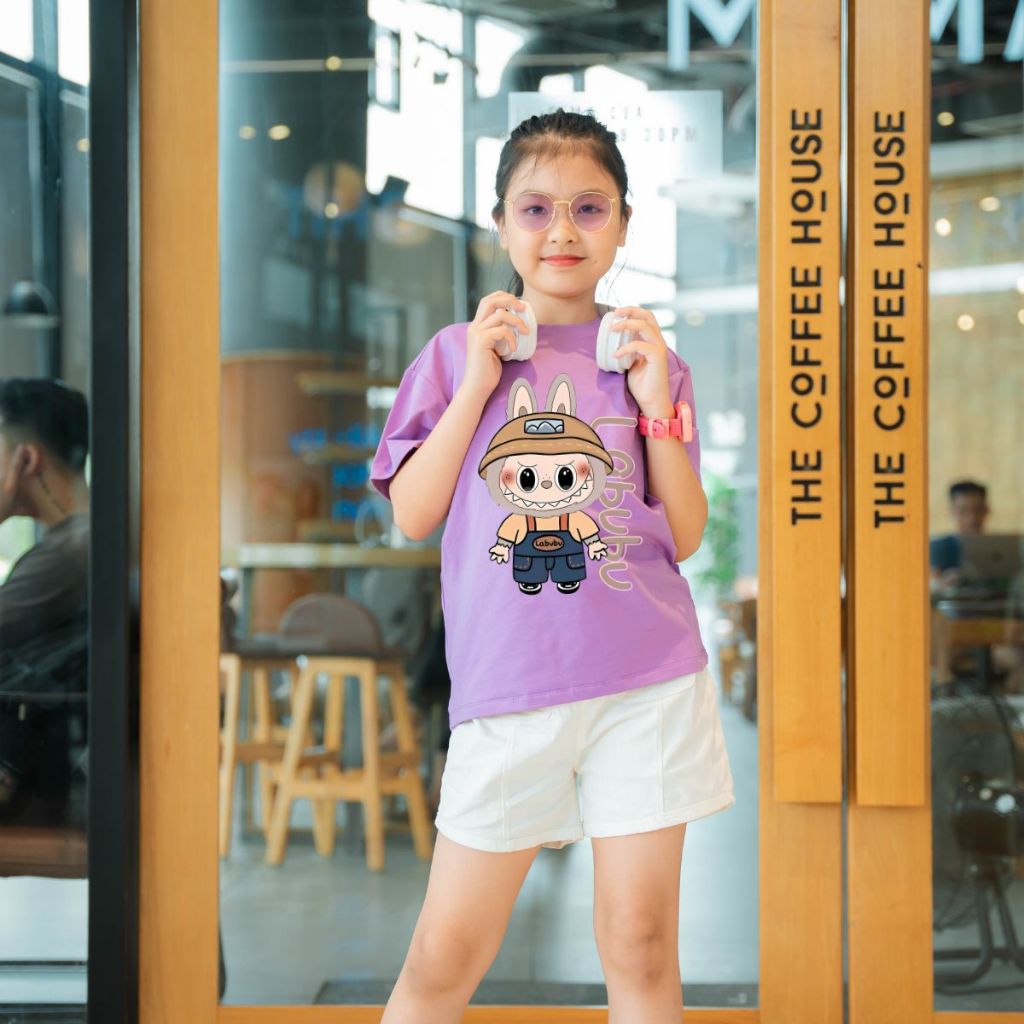 Áo thun bé gái in hình Labubu chữ dọc - Loza Kids AT2779_thumbnail_2