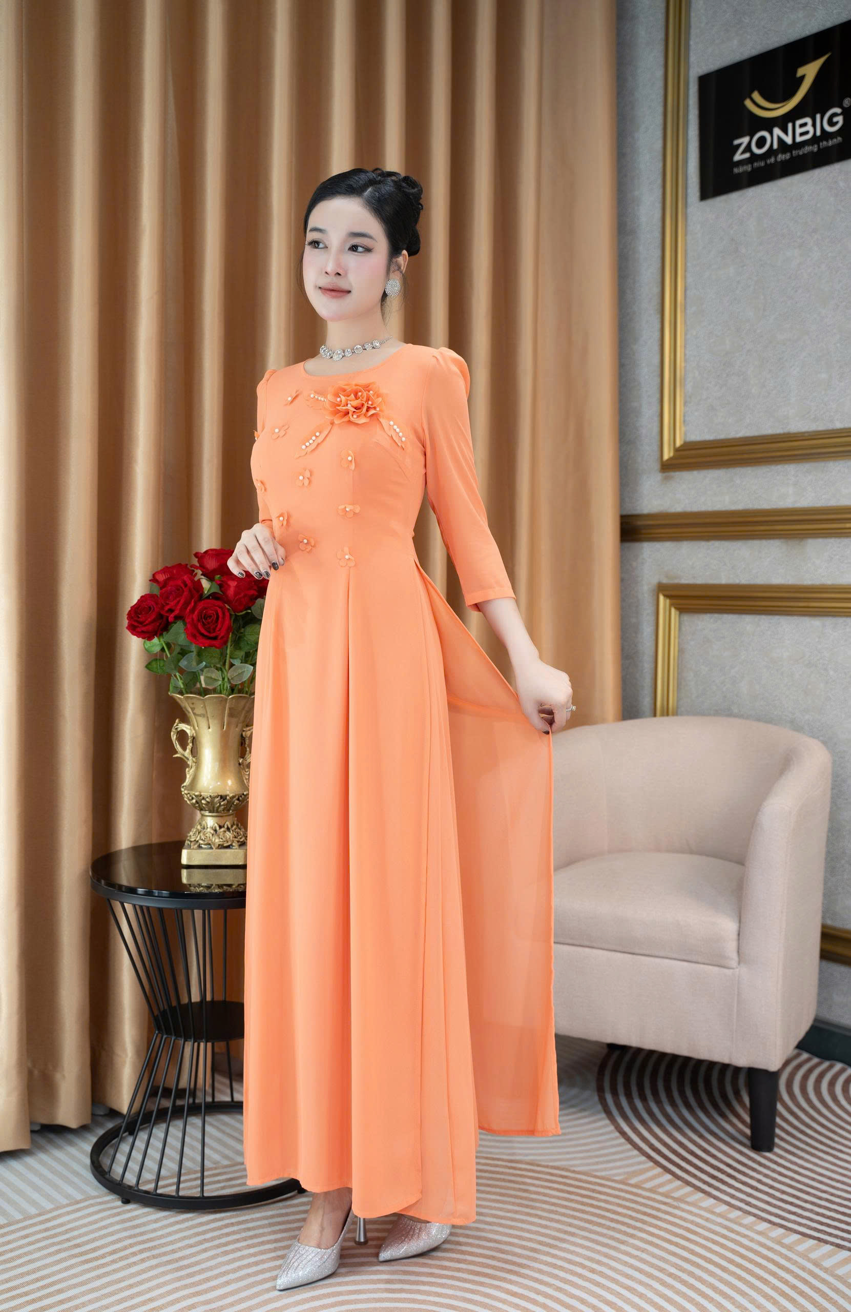 Đầm giả áo dài - Y2134 - Thương hiệu ZONBIG