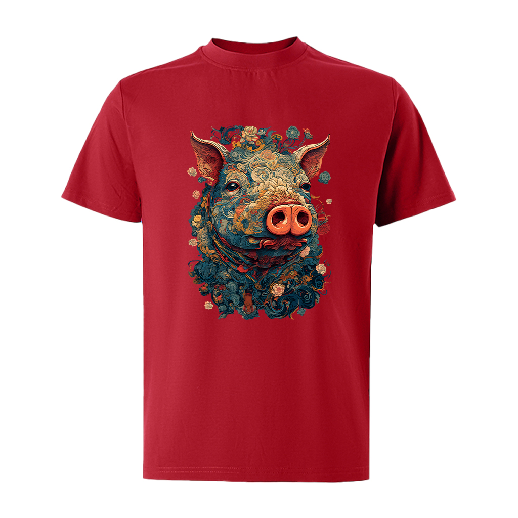 Áo thun nam form rộng 12 con giáp tuổi Hợi ( tuổi heo)ATD488 Miucho Iconic cotton cổ tròn in graphic_thumbnail_16