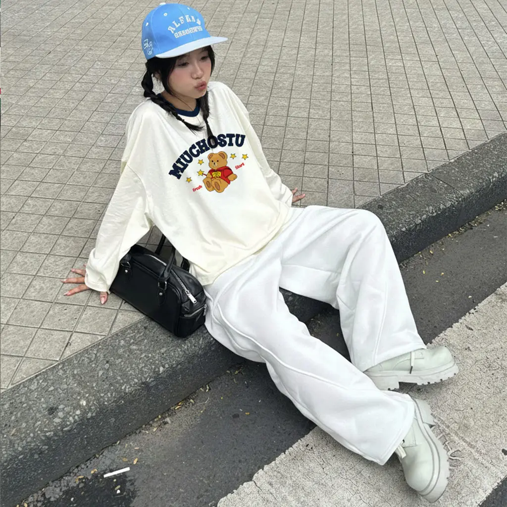 Áo thun Tết Bính Ngọ boxy tay dài phối cổ Gấu Teddy dễ thương Miucho vải thoáng mát 3012_thumbnail_6