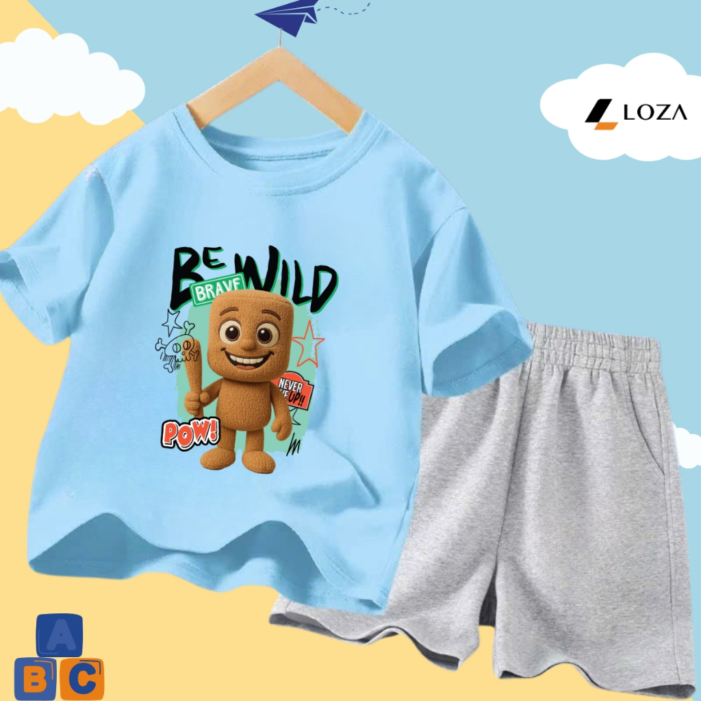 Bộ đồ bé trai in hình Brainrot Tung tung tung sahur, Tralalelo Tralala - Loza Kids BD012_thumbnail_0