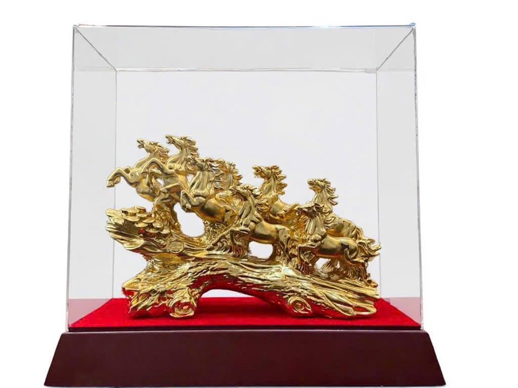 Tượng bát mã bằng đồng dát vàng 9999_thumbnail_0