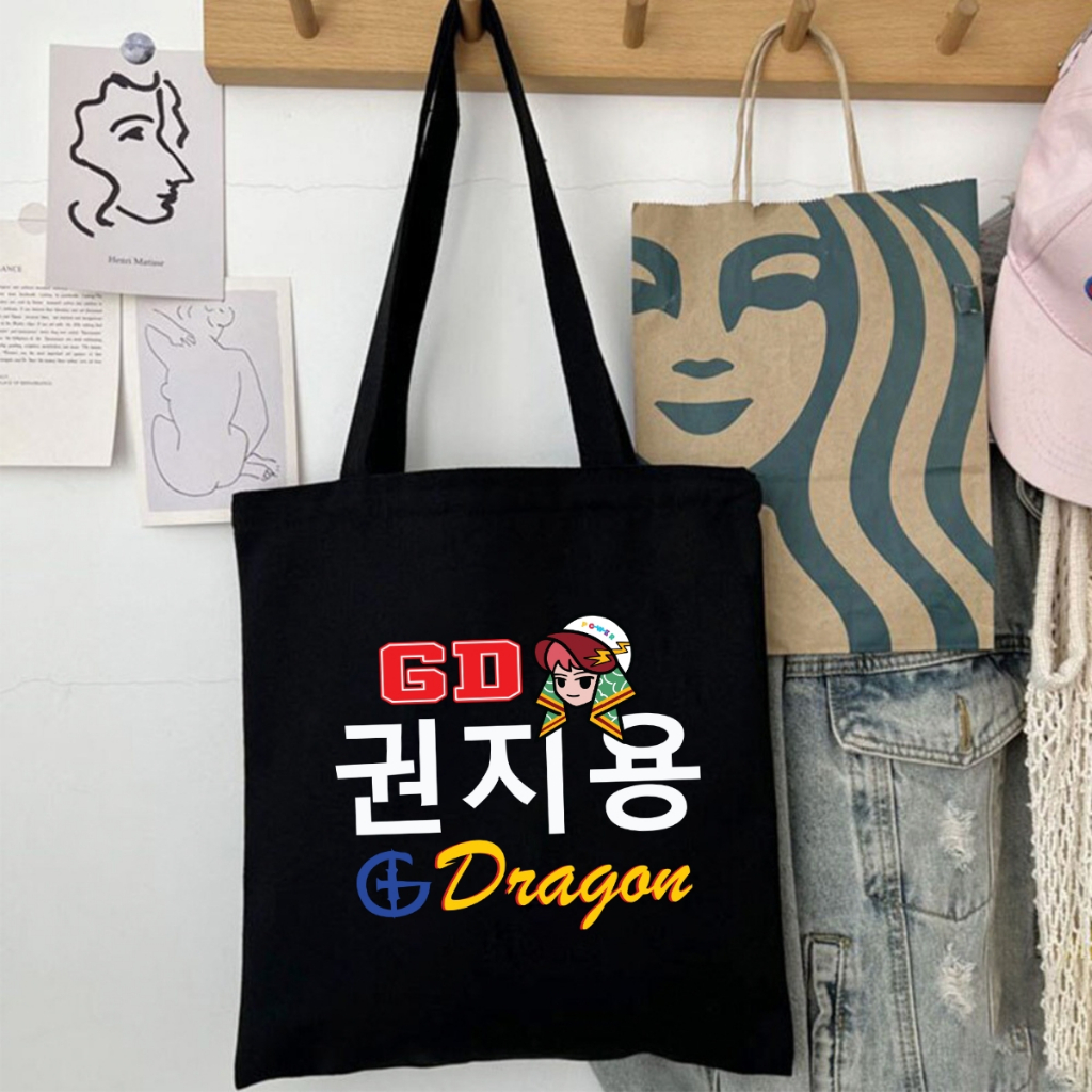 Túi Tote hình G-Dragon - Túi vải canvas có túi phụ và khoá kéo đựng vừa A4 và laptop (33x37cm) - TOTE24_thumbnail_11