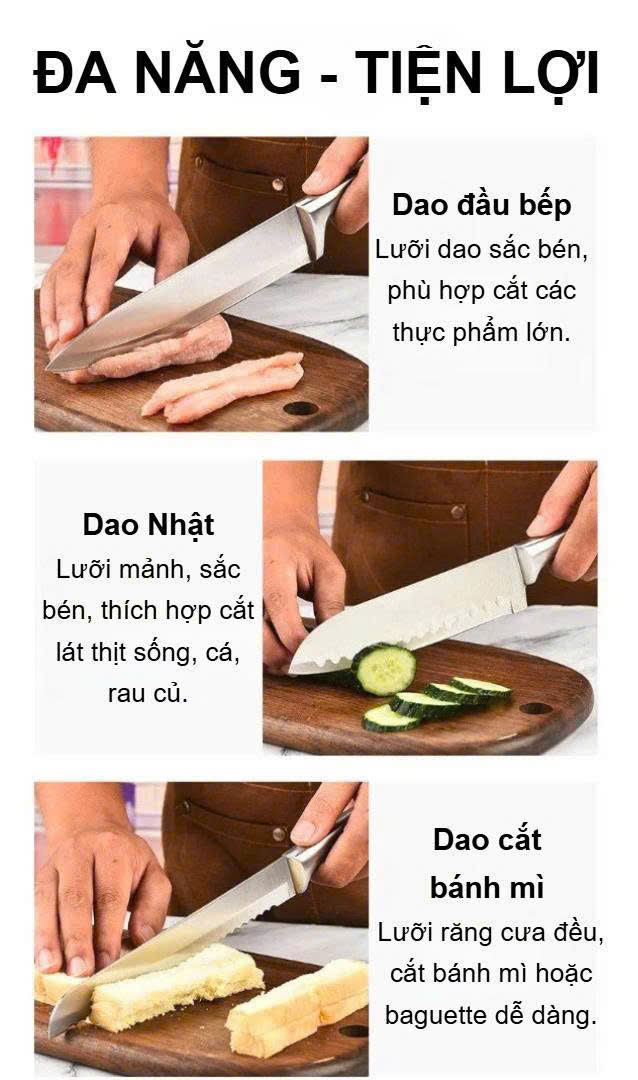 BỘ 5 DAO LÀM BẾP CAO CẤP KNIFE CHEF – THÉP 3CR13 KHÔNG GỈ | CHỐNG DÍNH_thumbnail_1