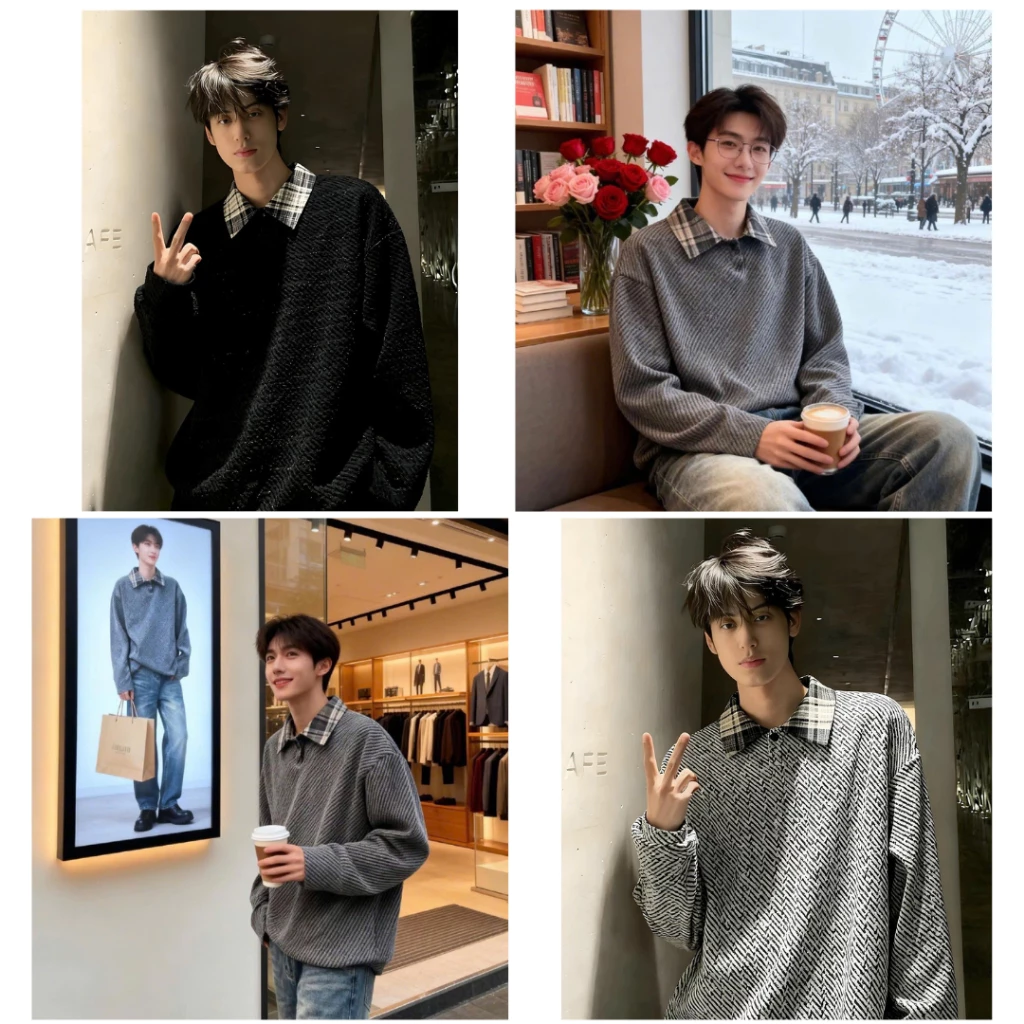 Áo Len Kim Tuyến Nam POLO Thanh Lịch Phong Cách Hàn Quốc Trẻ Trung_thumbnail_1