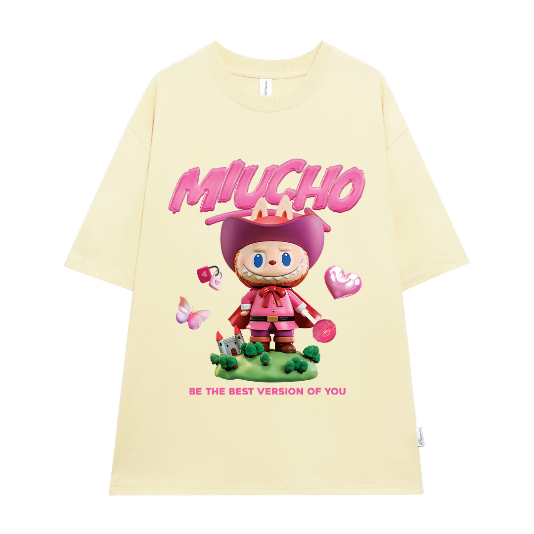 Áo thun labubu dễ thương form rộng nhiều màu ATD1453 Miucho vải cotton cổ tròn in mix_thumbnail_0