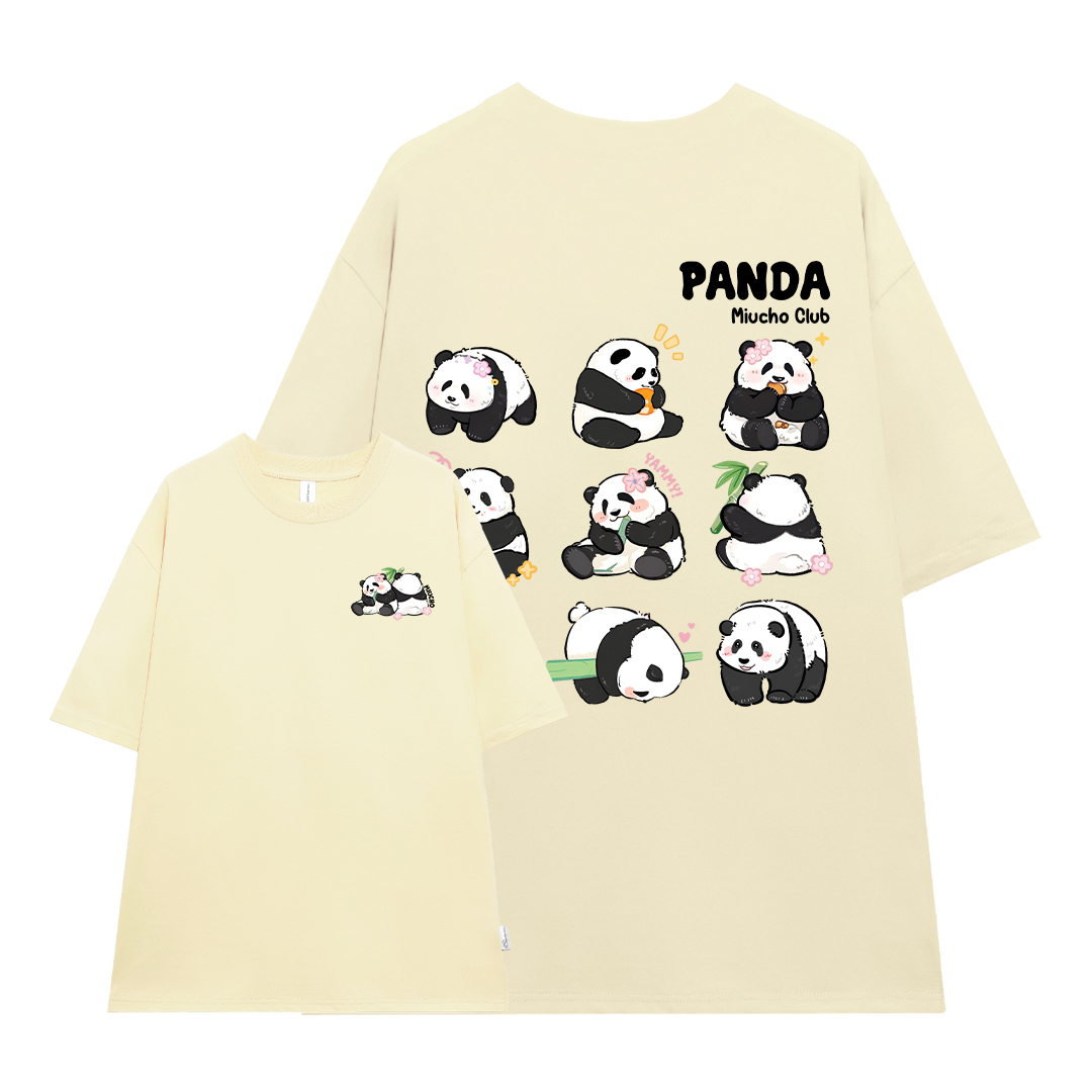 Áo thun Gấu trúc panda dễ thương form rộng local brand ATD1221 Miucho tay ngắn vải cotton thoáng mát cổ tròn in mix_thumbnail_8
