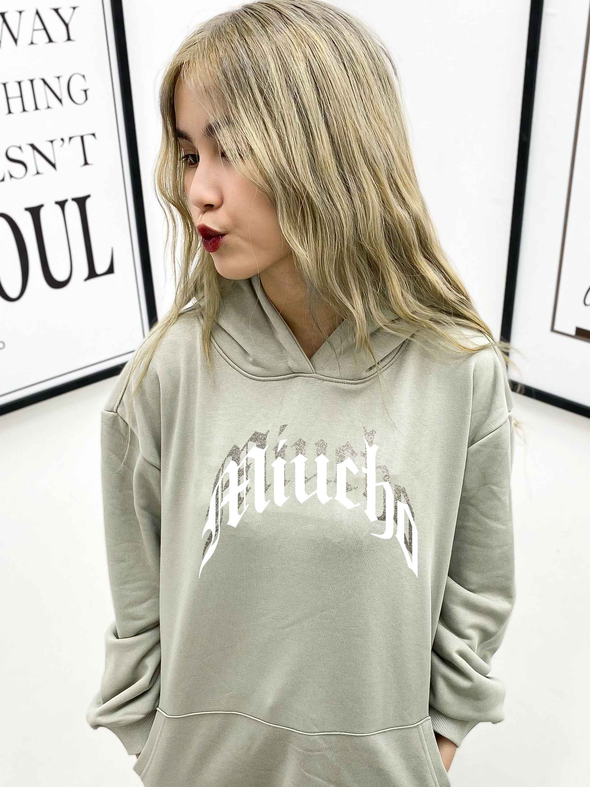 Áo hoodie nữ form rộng HDD291 Miucho chân cua in typography_thumbnail_2