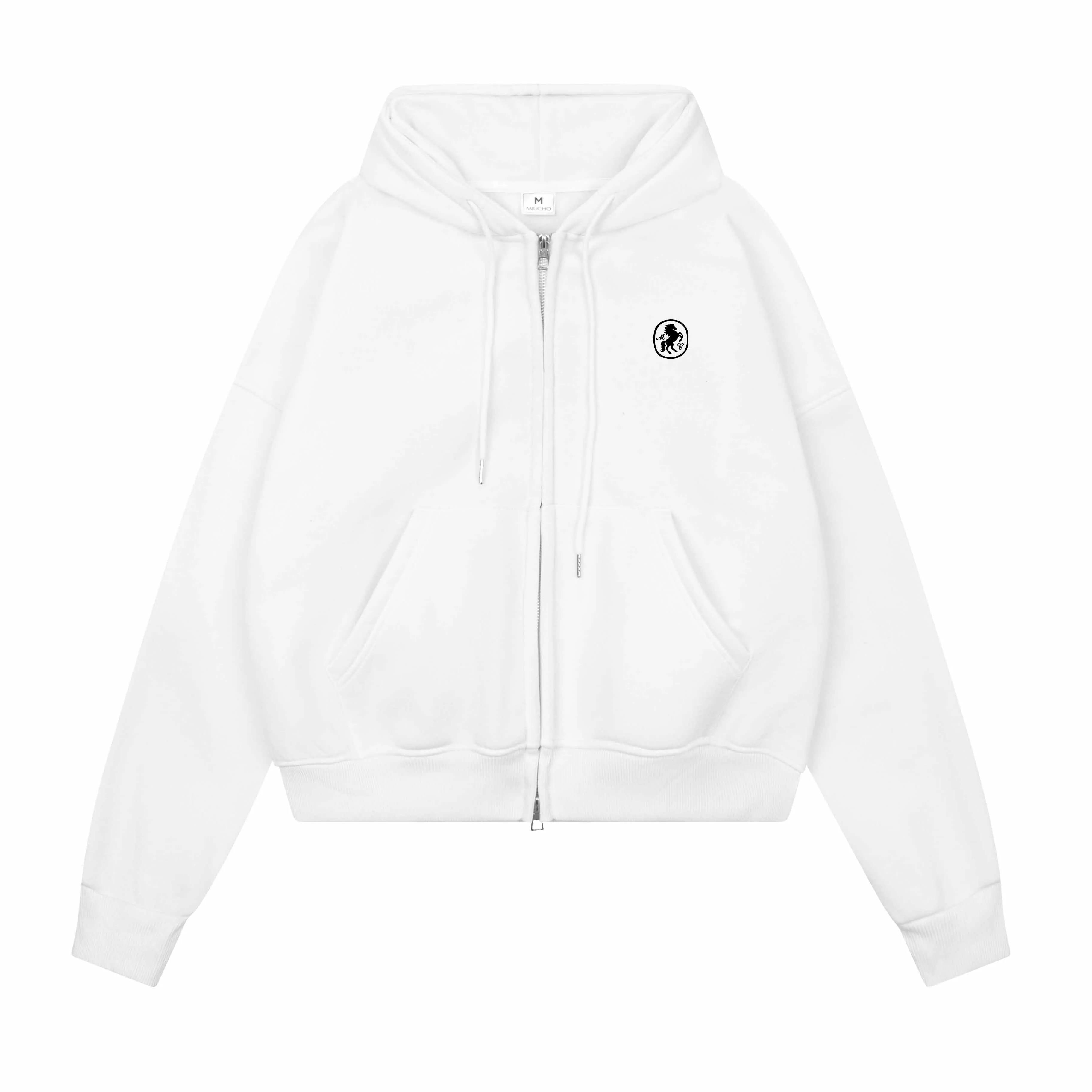 Áo hoodie zip form boxy basic dễ phối đồ 2581 Miucho vải nỉ bông cao cấp mềm mại thoáng mát_thumbnail_10