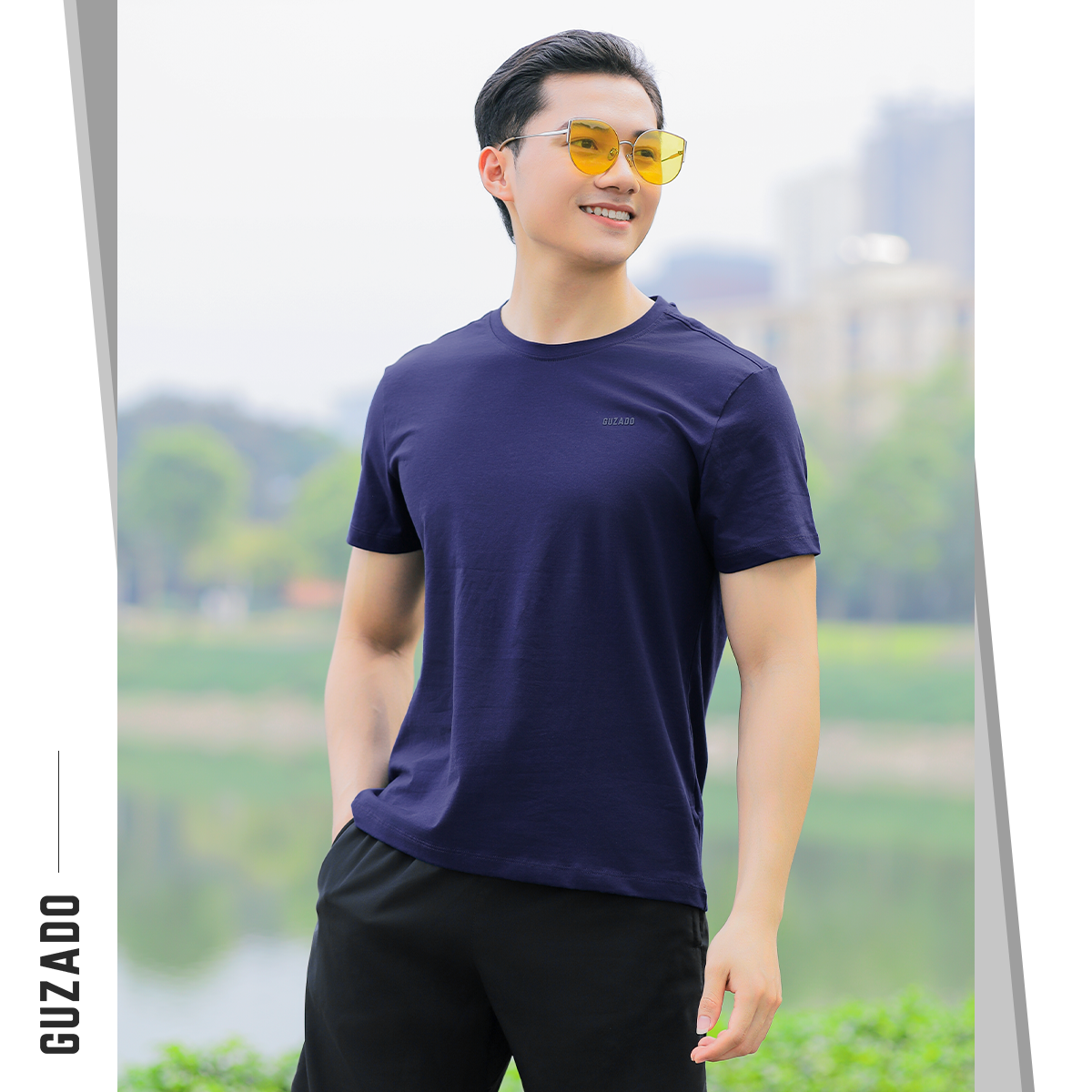 Đồ Bộ Guzado Áo Cotton Kết Hợp Quần Gió Basic  BTS03_thumbnail_19