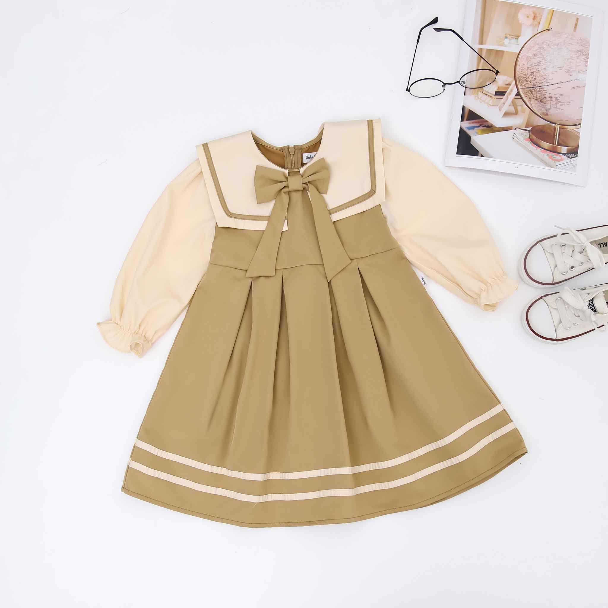 [ Outfit học đường ]Váy đi học cổ thủy thủ nơ cổ_thumbnail_4