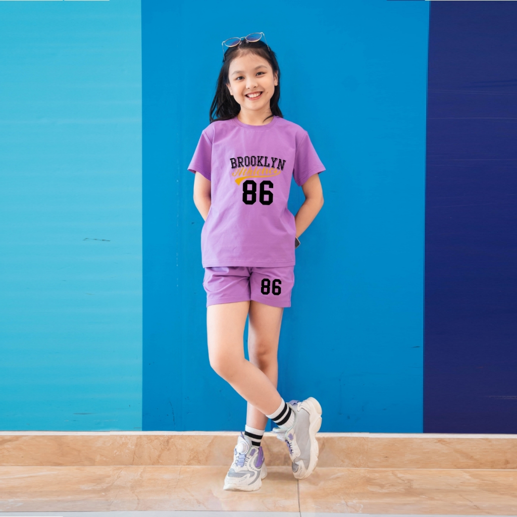 Bộ cộc tay bé gái mùa hè in số 86 -Quần áo trẻ em nữ cân nặng từ 15-40kg-  Loza Kids SB98_thumbnail_8
