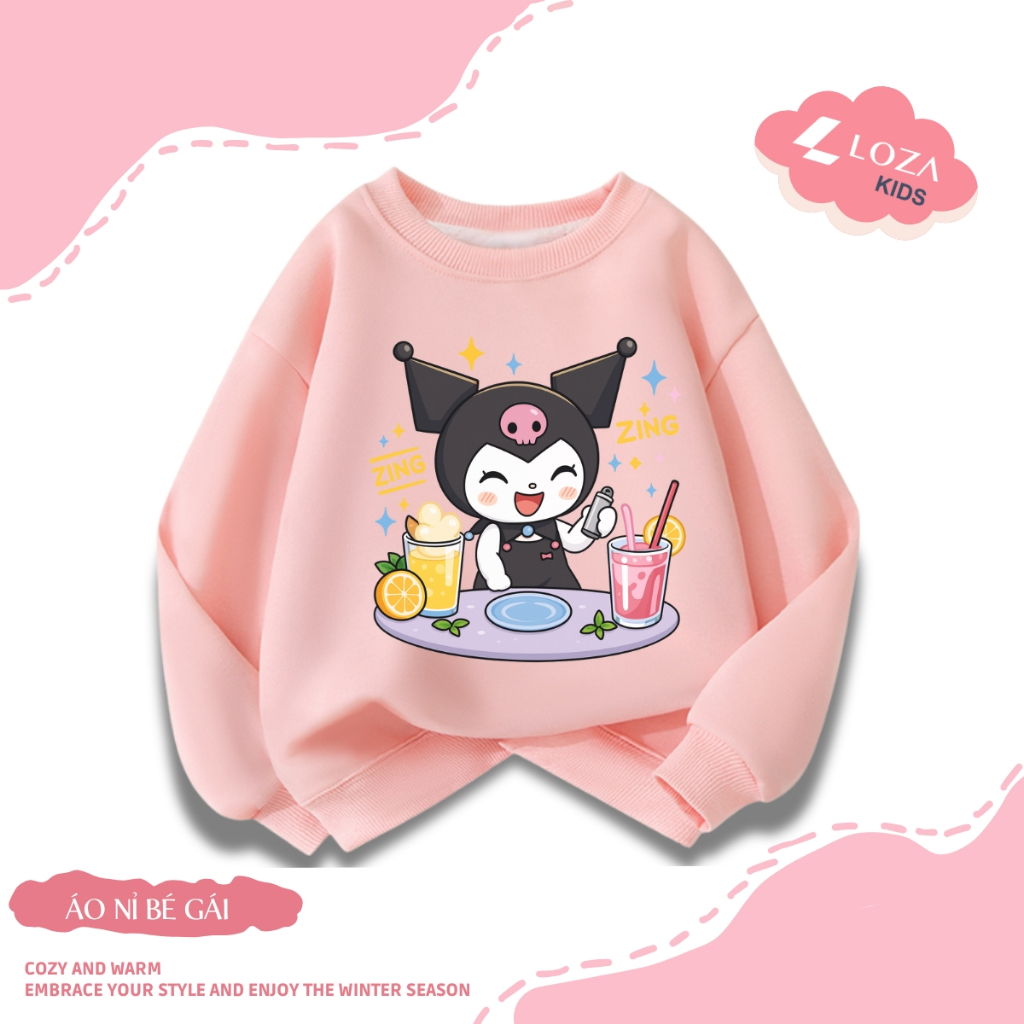 Áo nỉ sweater bé gái in hình Kuromi - Loza Kids IN3438_thumbnail_1